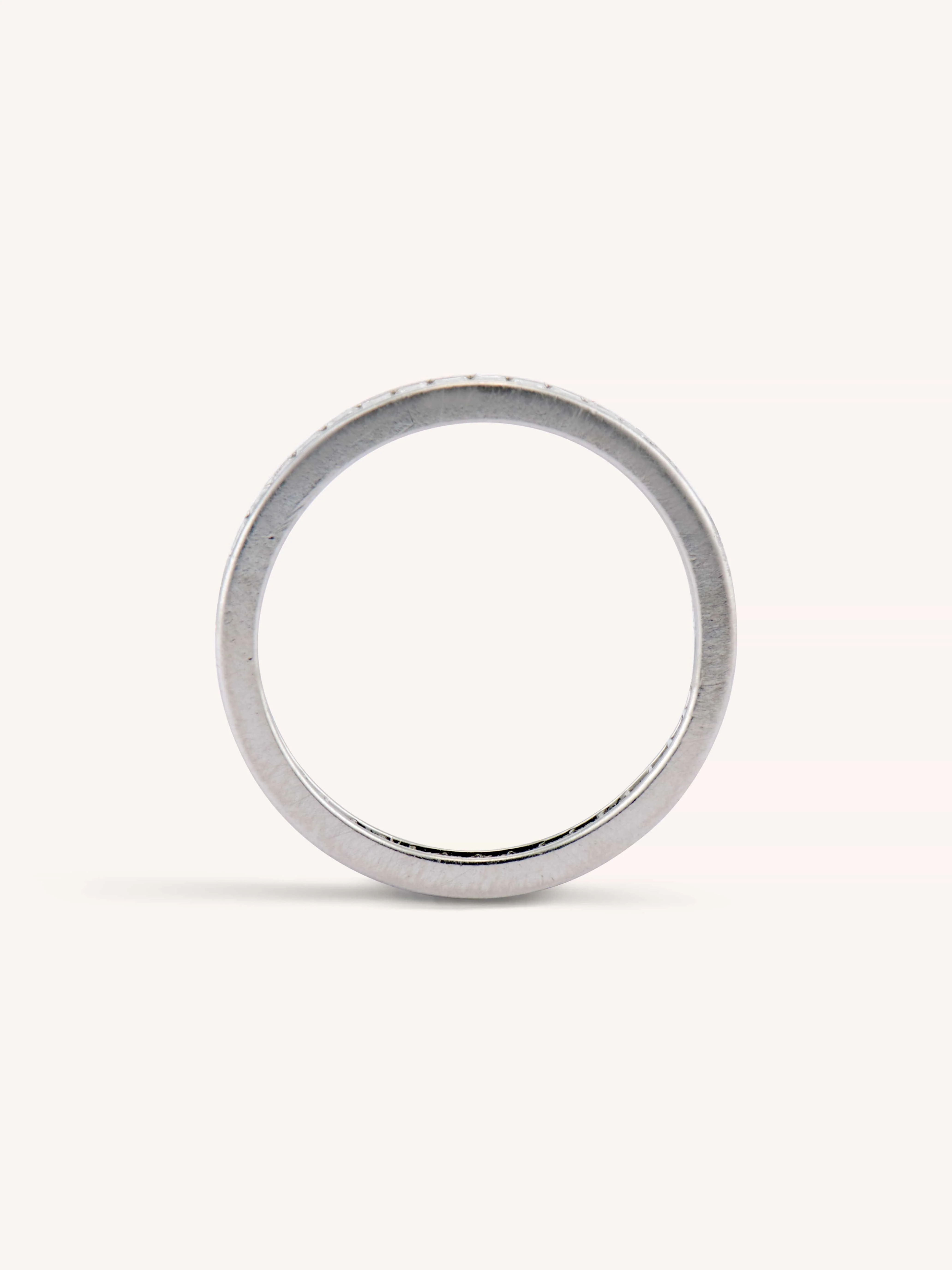Tiffany & Co. Mid-Century Diamond Carré Cut Platinum Vintage Eternity Band - Size 5.5 - Image 4