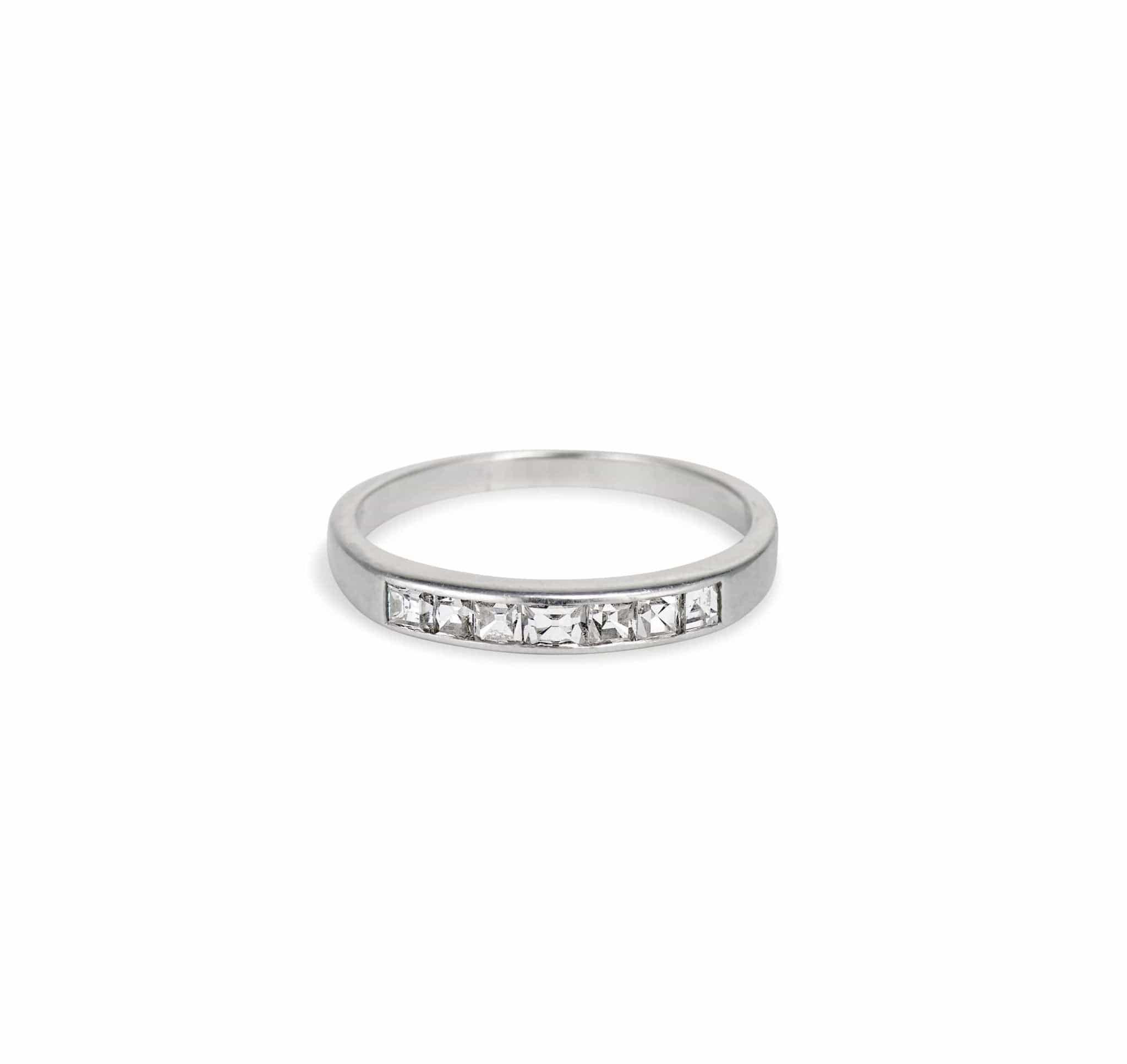 Mid Century .70 Carat Carre Cut Diamond Half Band - Image 2