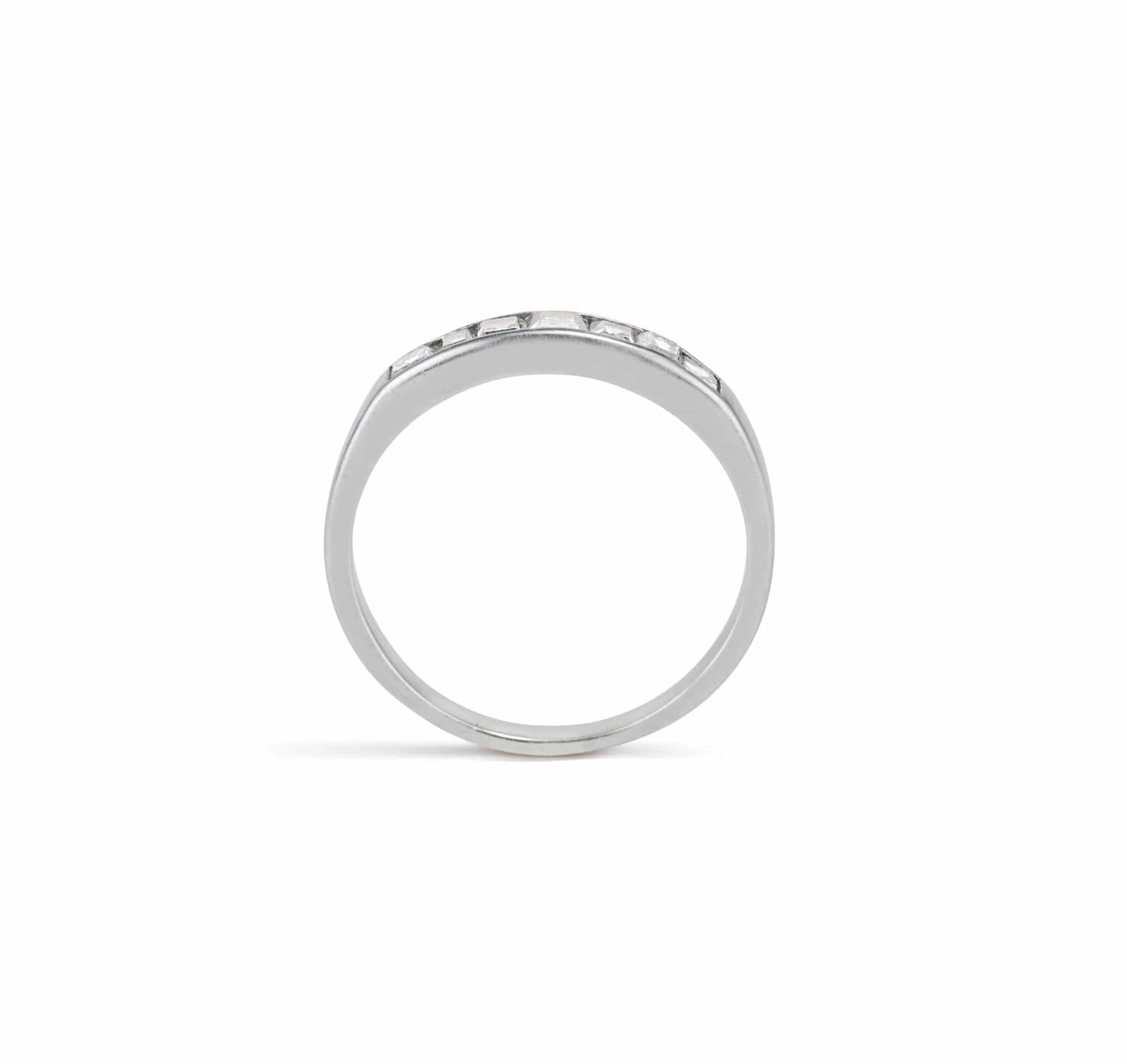 Mid Century .70 Carat Carre Cut Diamond Half Band - Image 4