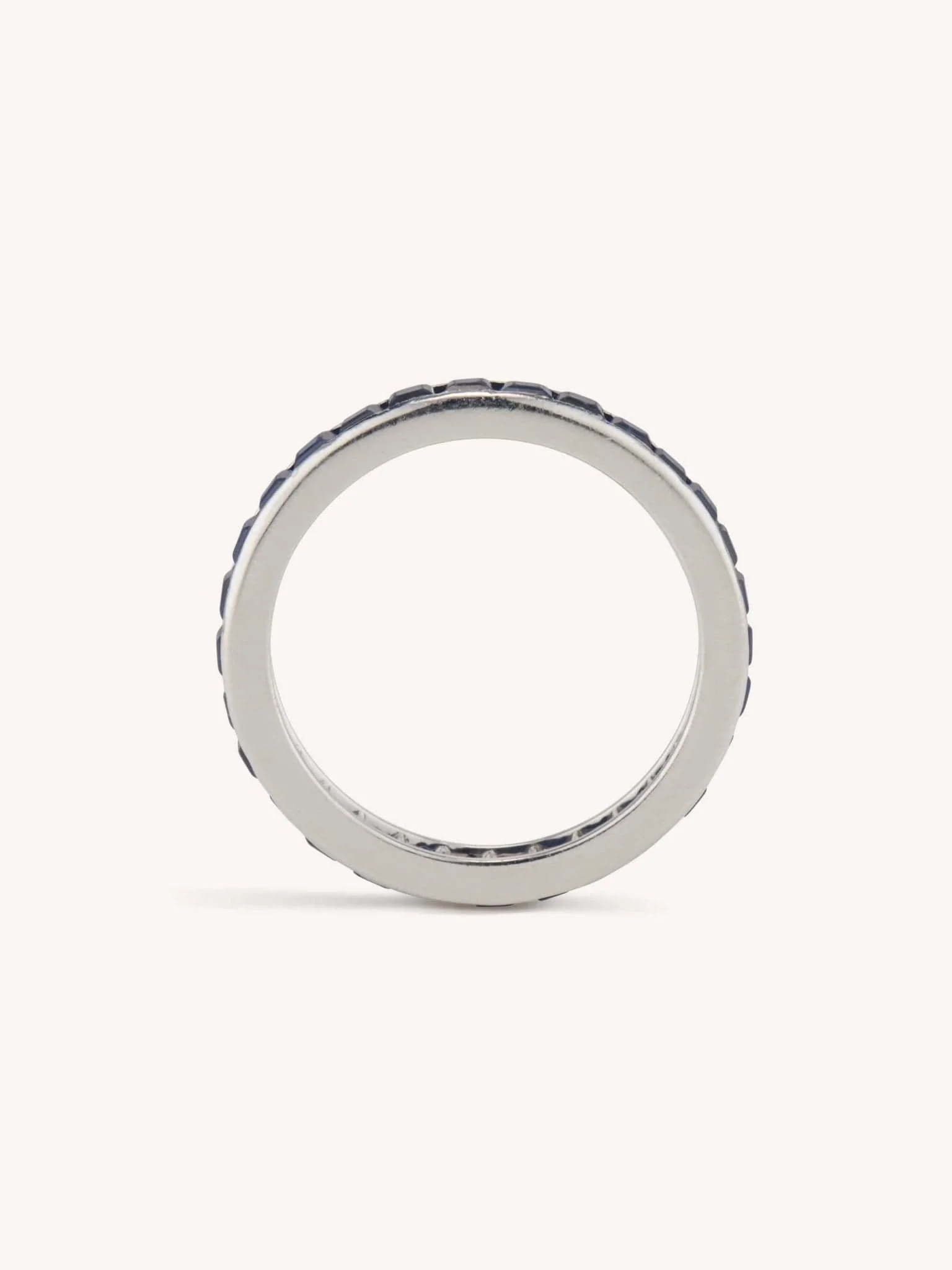 Mid Century Carré Cut Sapphire Eternity Band Size 5.75 - Image 4