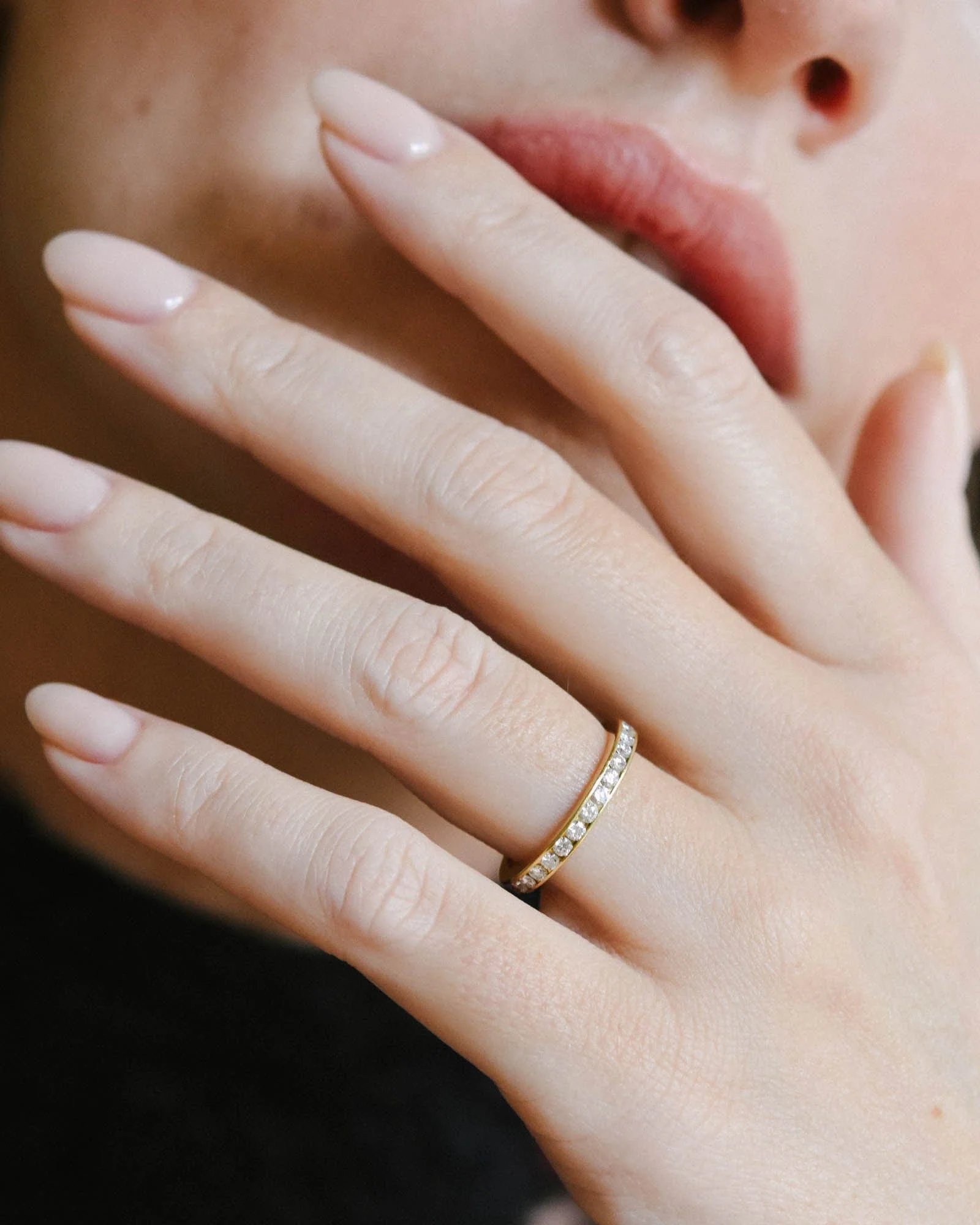 Midcentury Round Cut Diamond Eternity Band Size 5.75 - Image 5