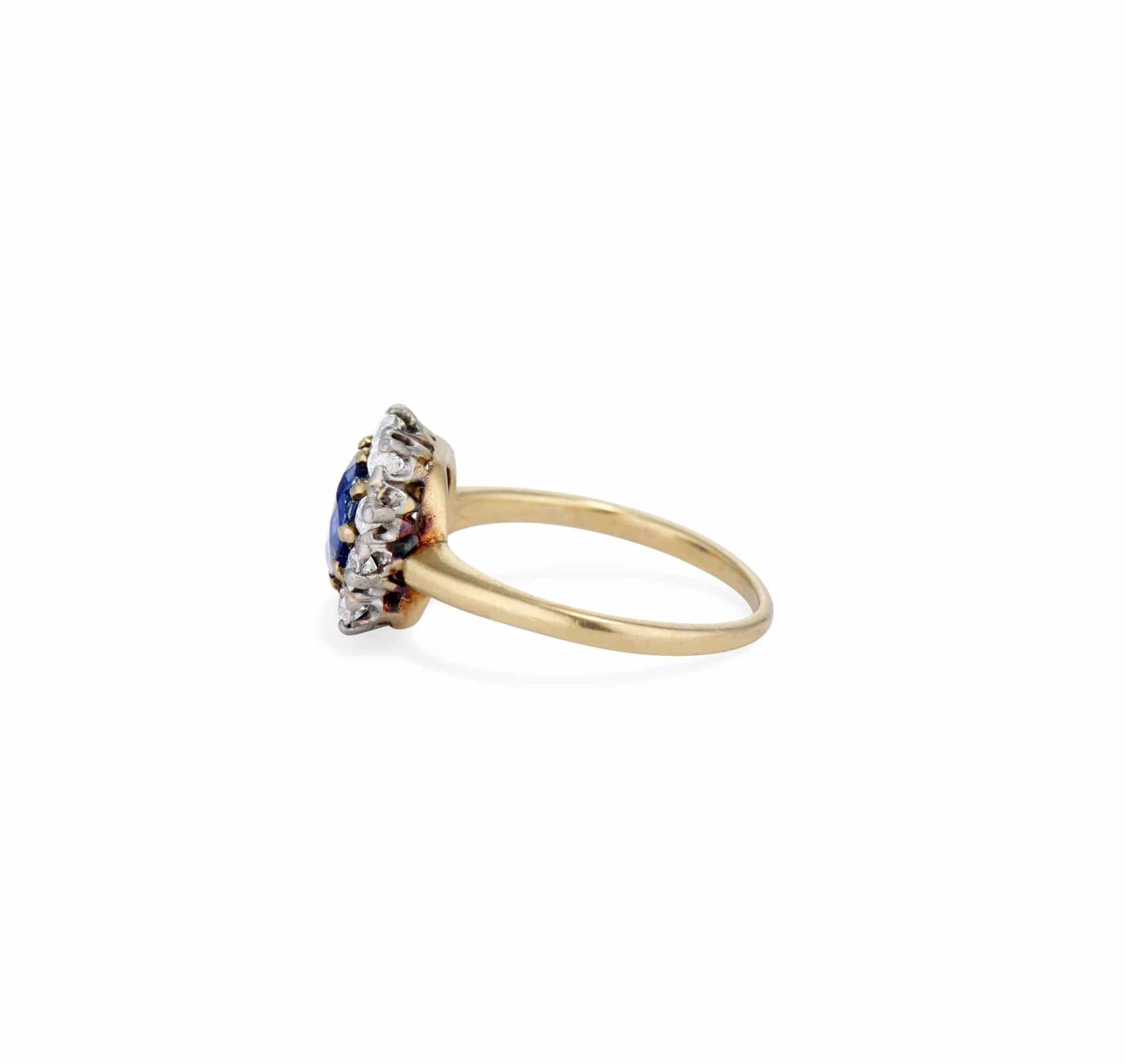 Mid Century Sapphire & Diamond Cluster - Image 3
