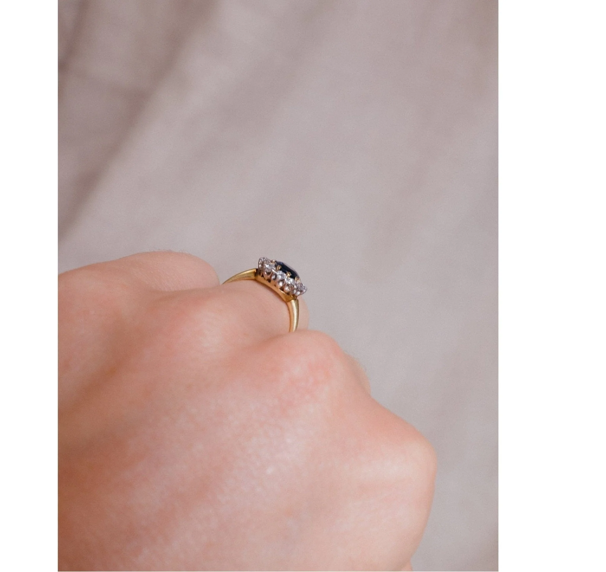 Mid Century Sapphire & Diamond Cluster - Image 8