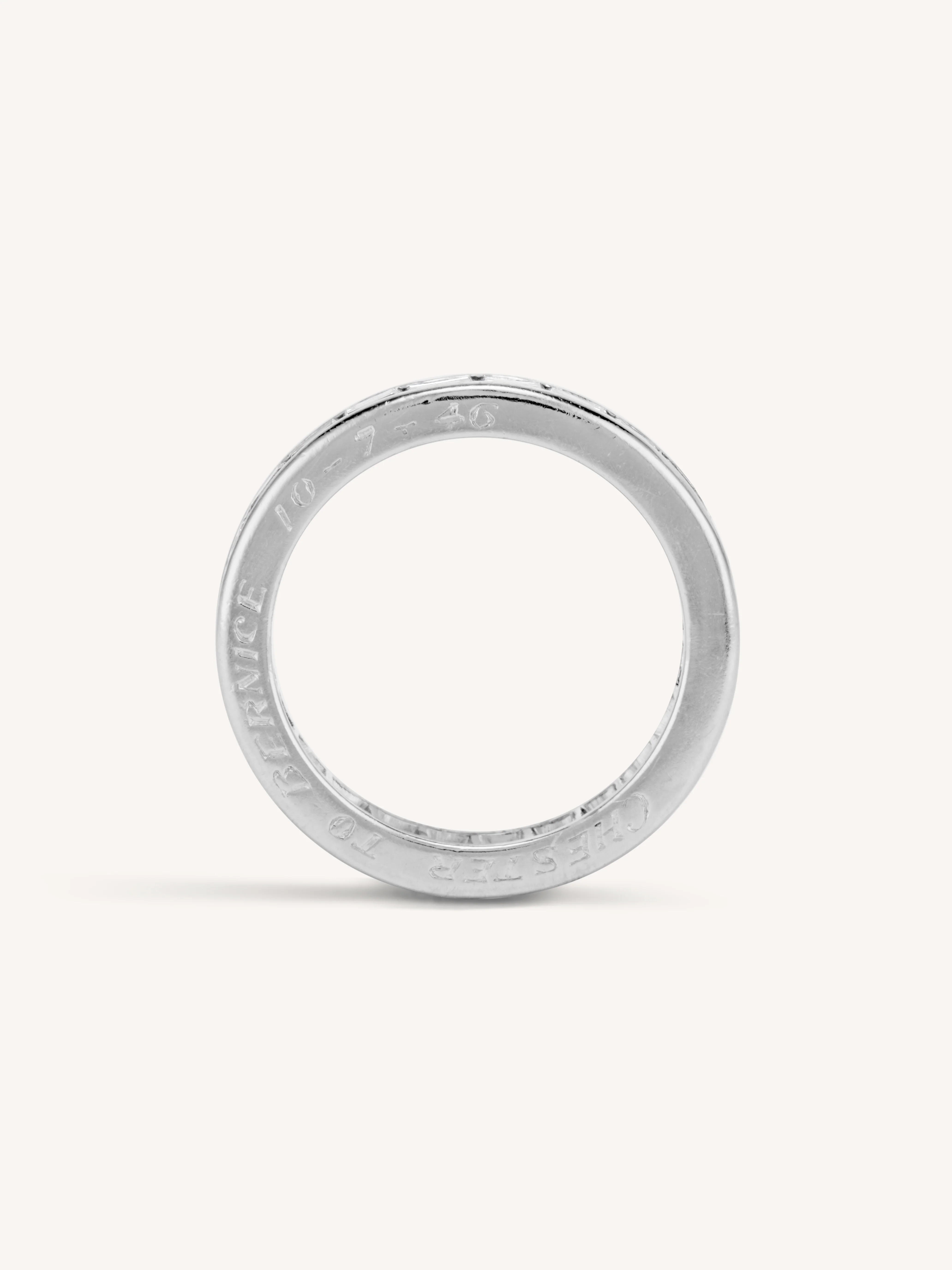 Midcentury 1.10 Carat Baguette Diamond Eternity Vintage Wedding Band - Size 4 - Image 3