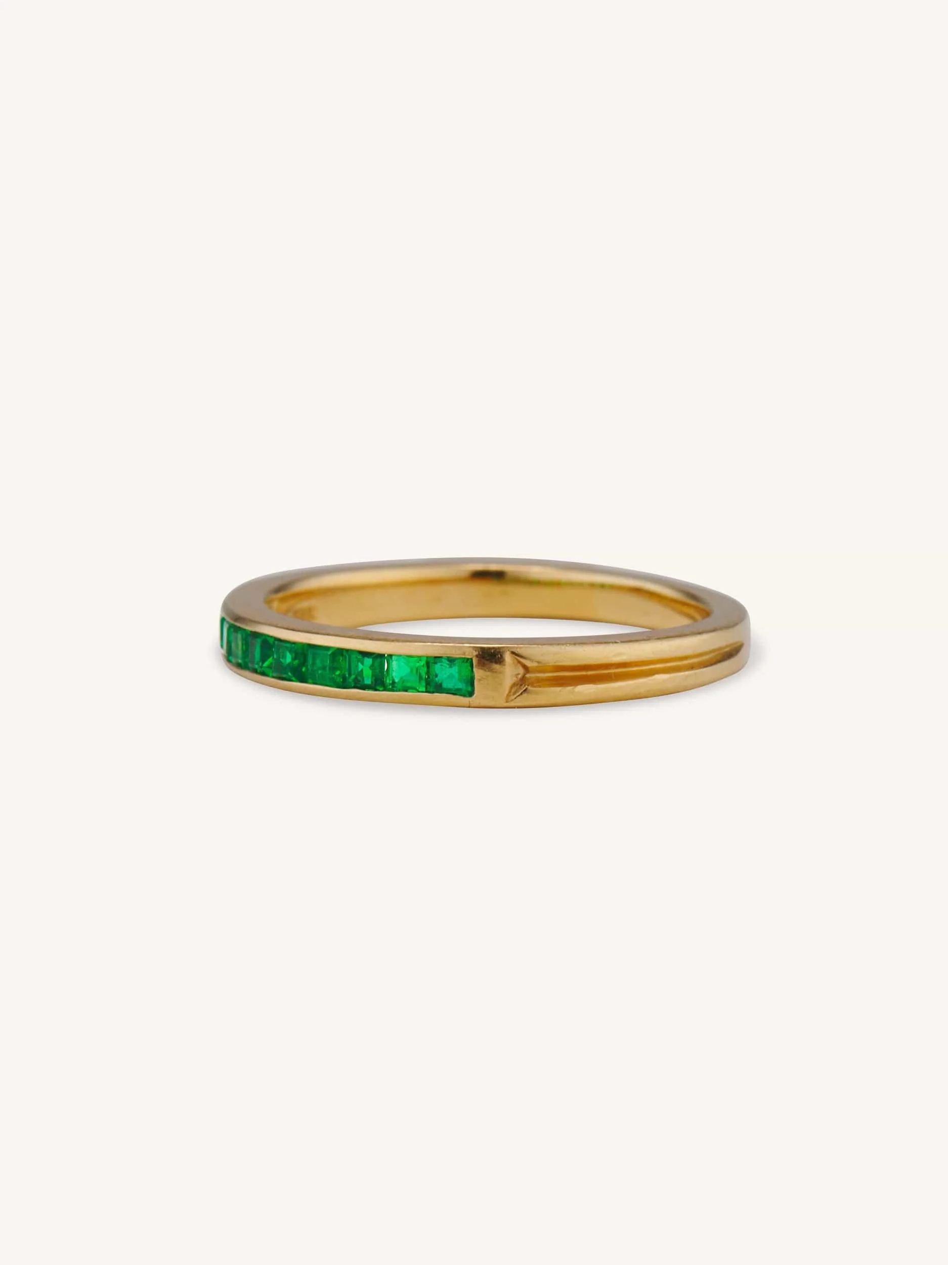 Midcentury Carré Cut Emerald Half Band Tiffany & Co. - Image 2