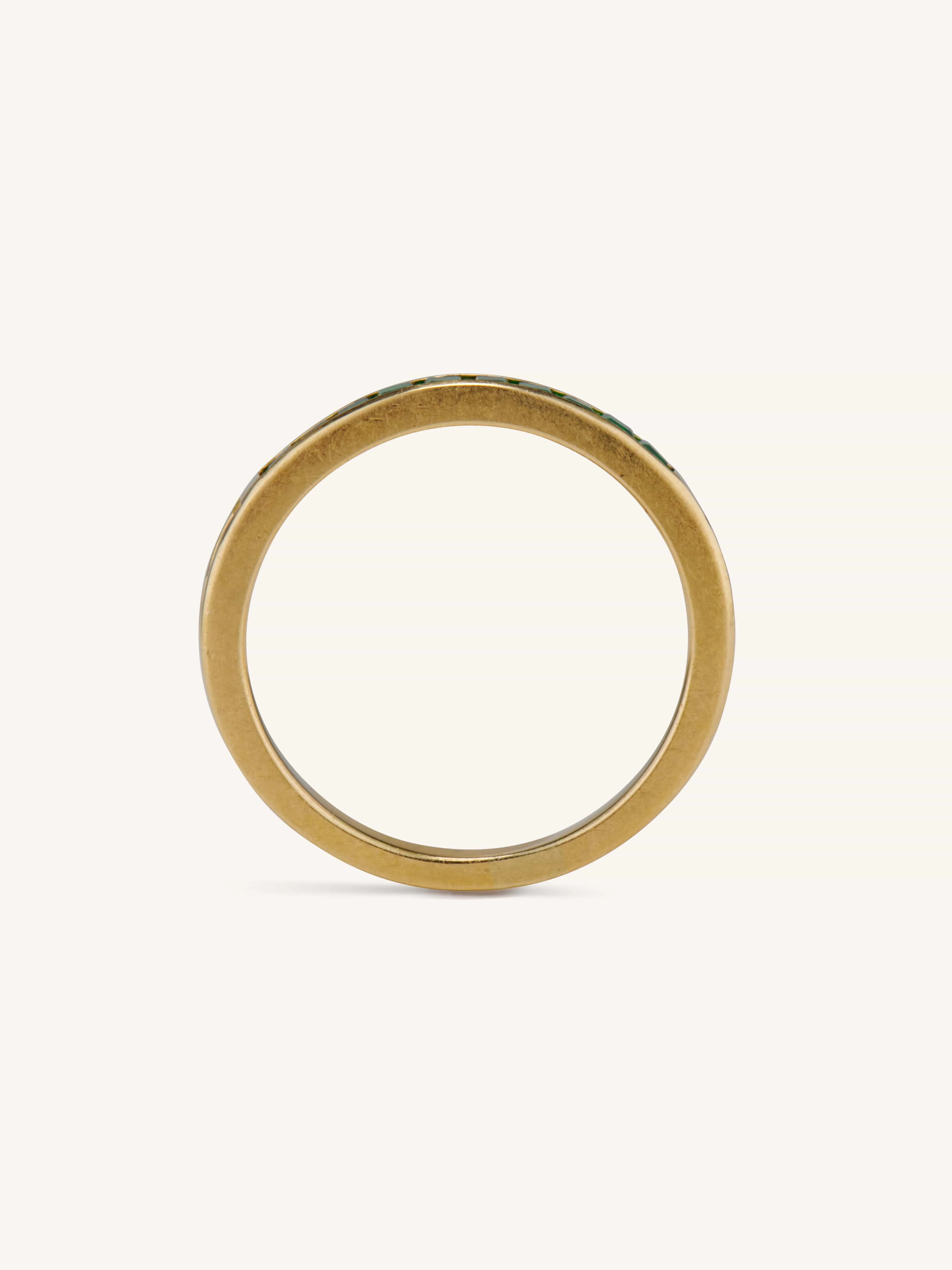 Midcentury Carré Cut Emerald Half Band Tiffany & Co. - Image 3