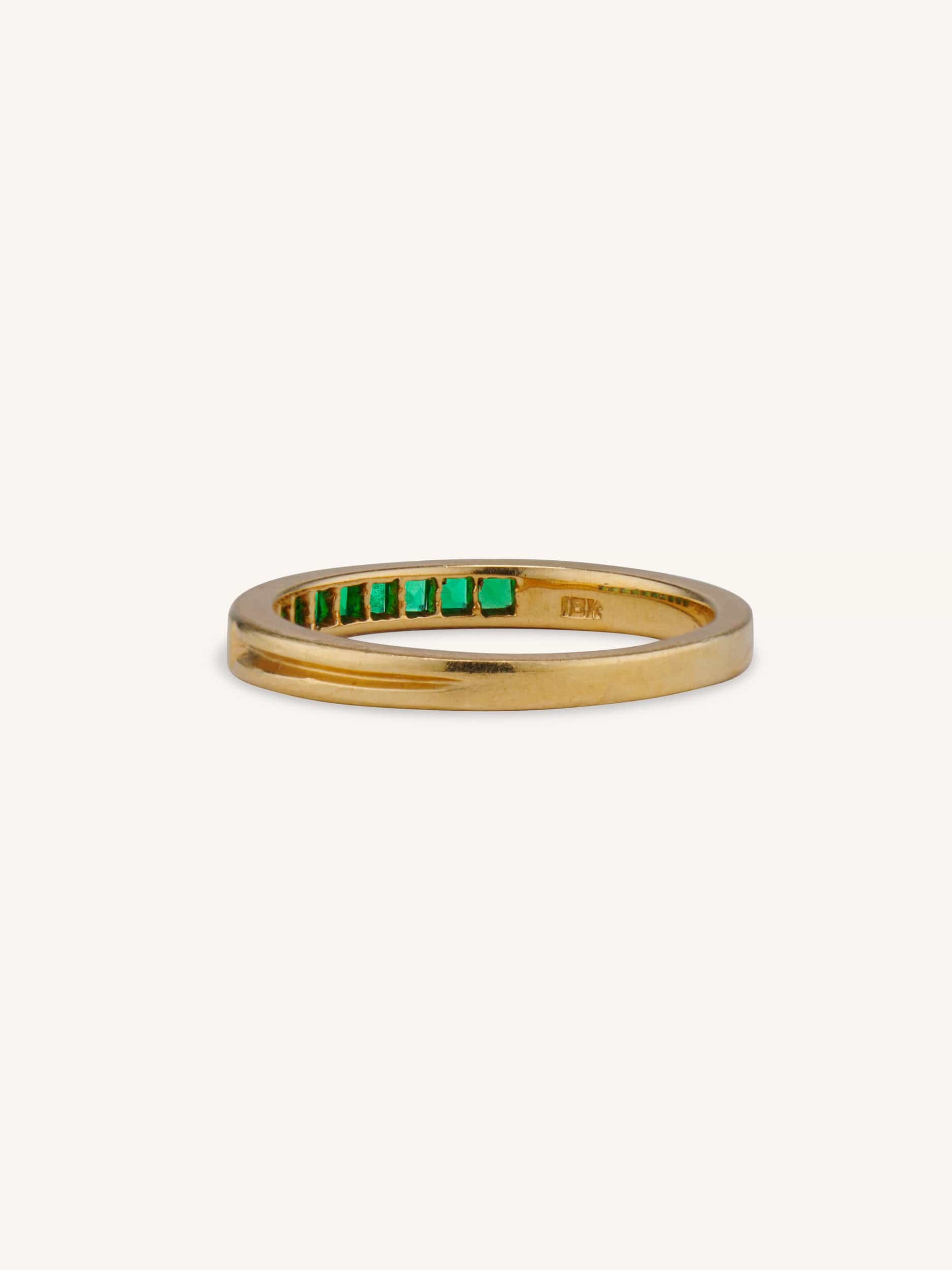 Midcentury Carré Cut Emerald Half Band Tiffany & Co. - Image 4