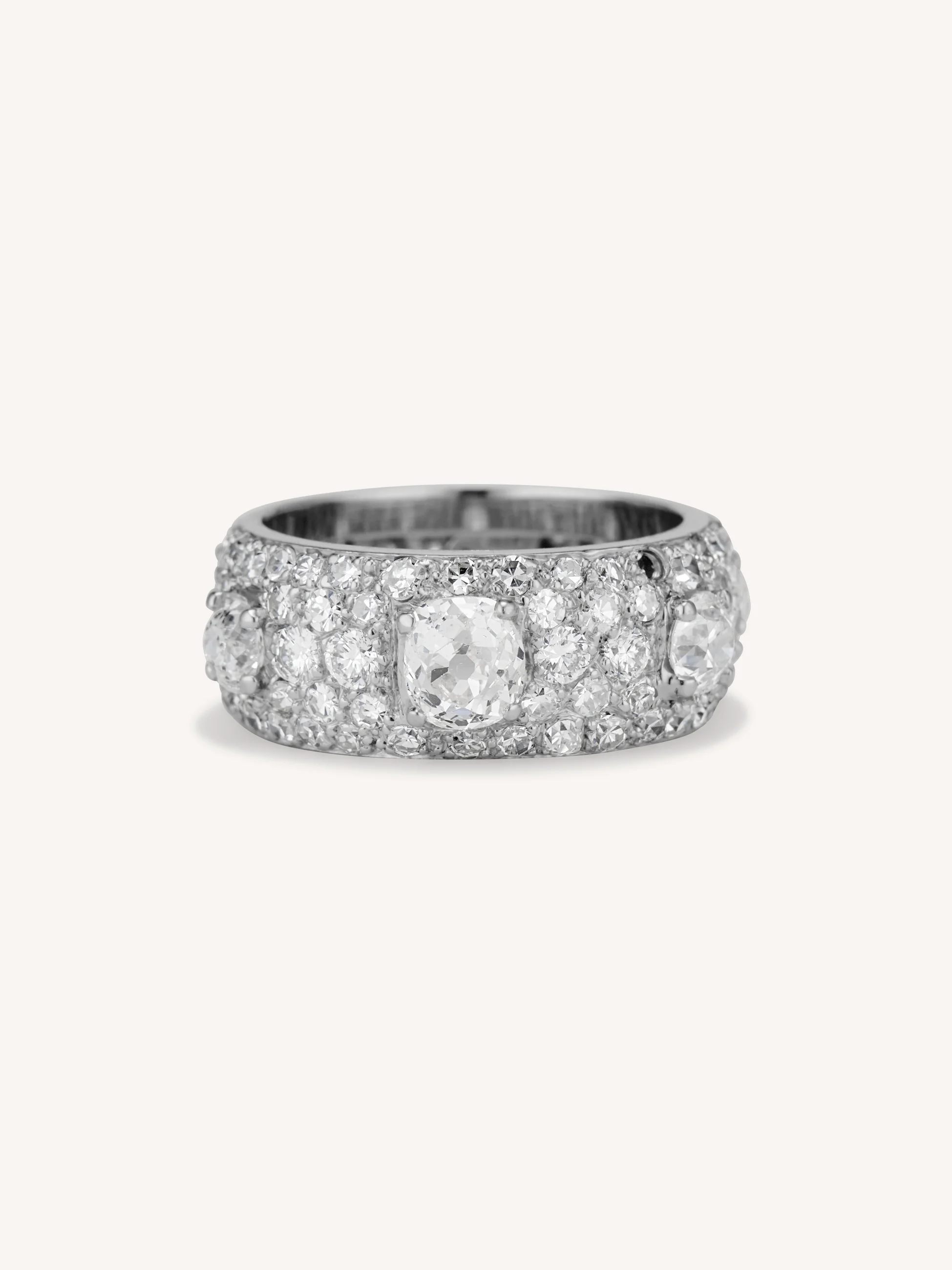 Midcentury Old Mine Diamond Eternity Band - Image 2