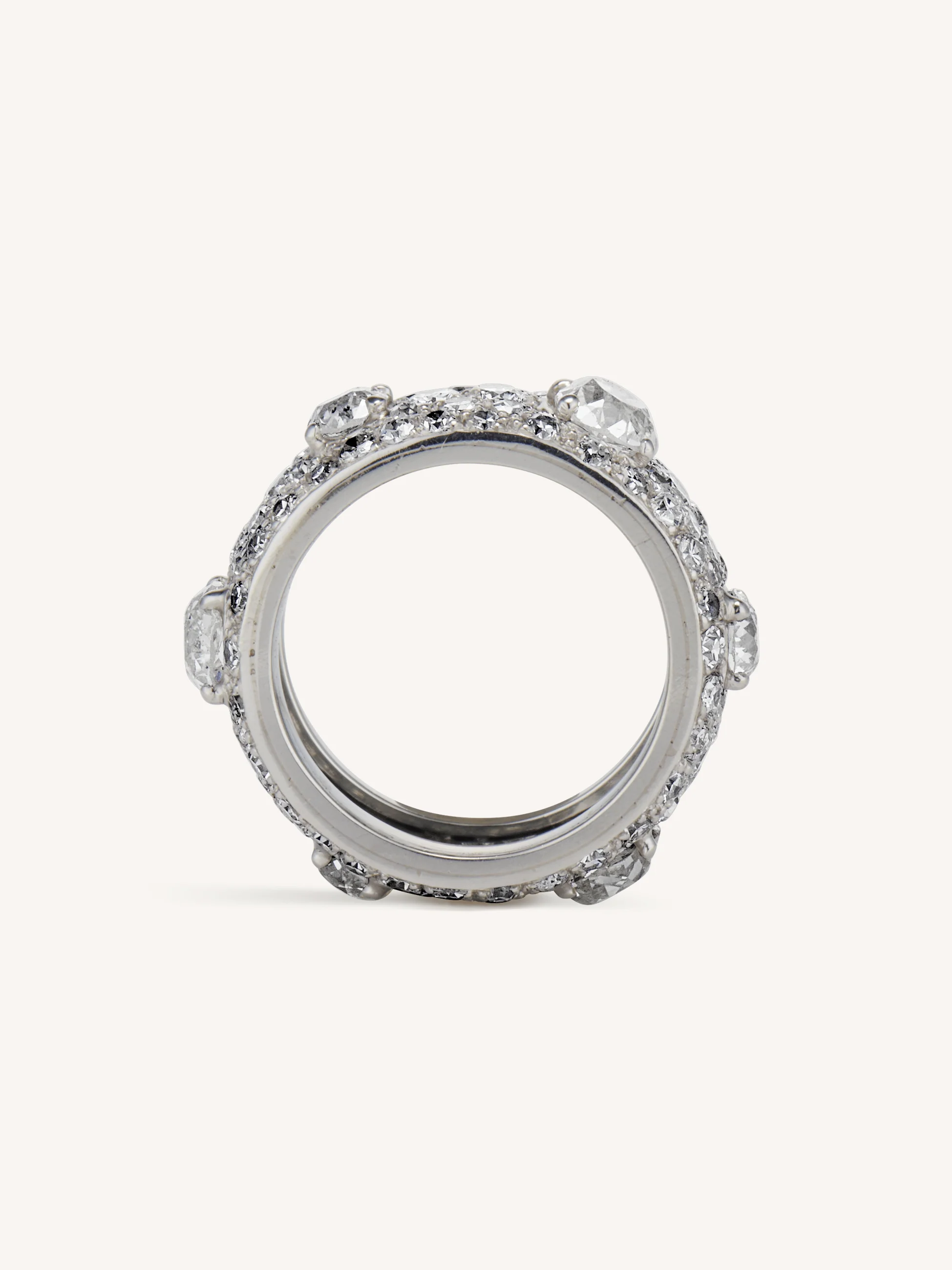 Midcentury Old Mine Diamond Eternity Band - Image 3