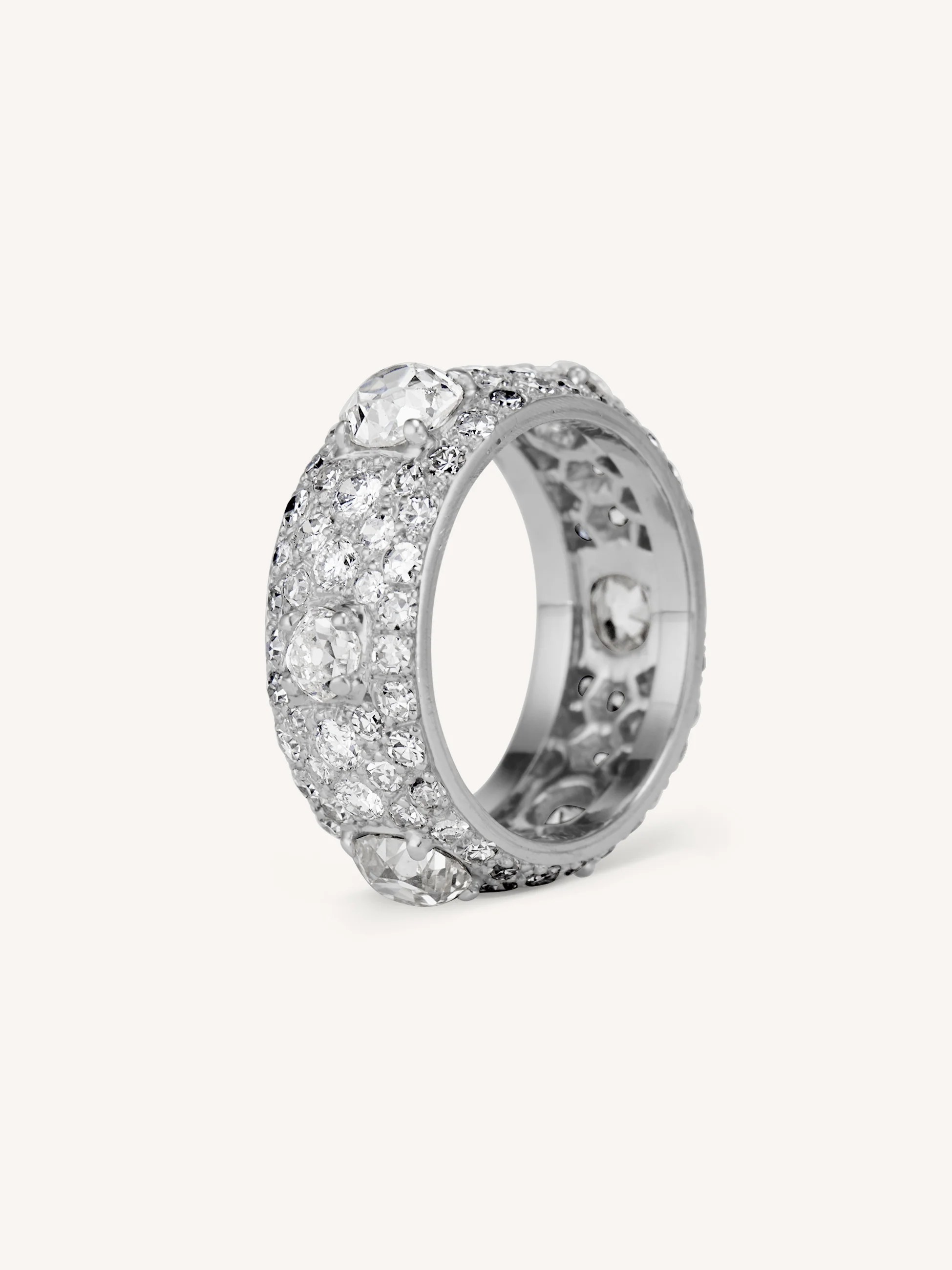 Midcentury Old Mine Diamond Eternity Band - Image 4