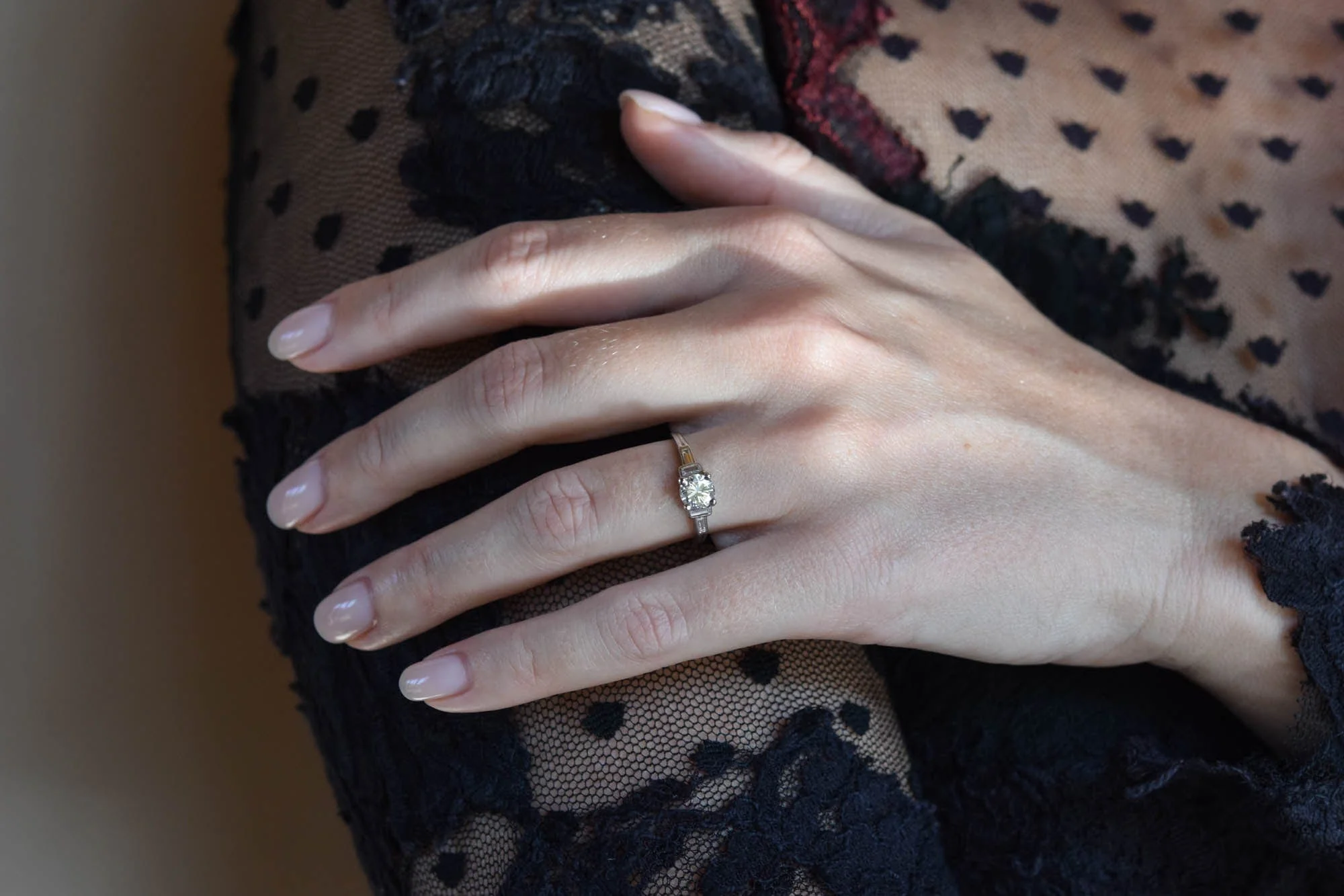 Midcentury Tiffany & Co. Round Brilliant Cut Diamond Solitaire Vintage Engagement Ring - Image 3