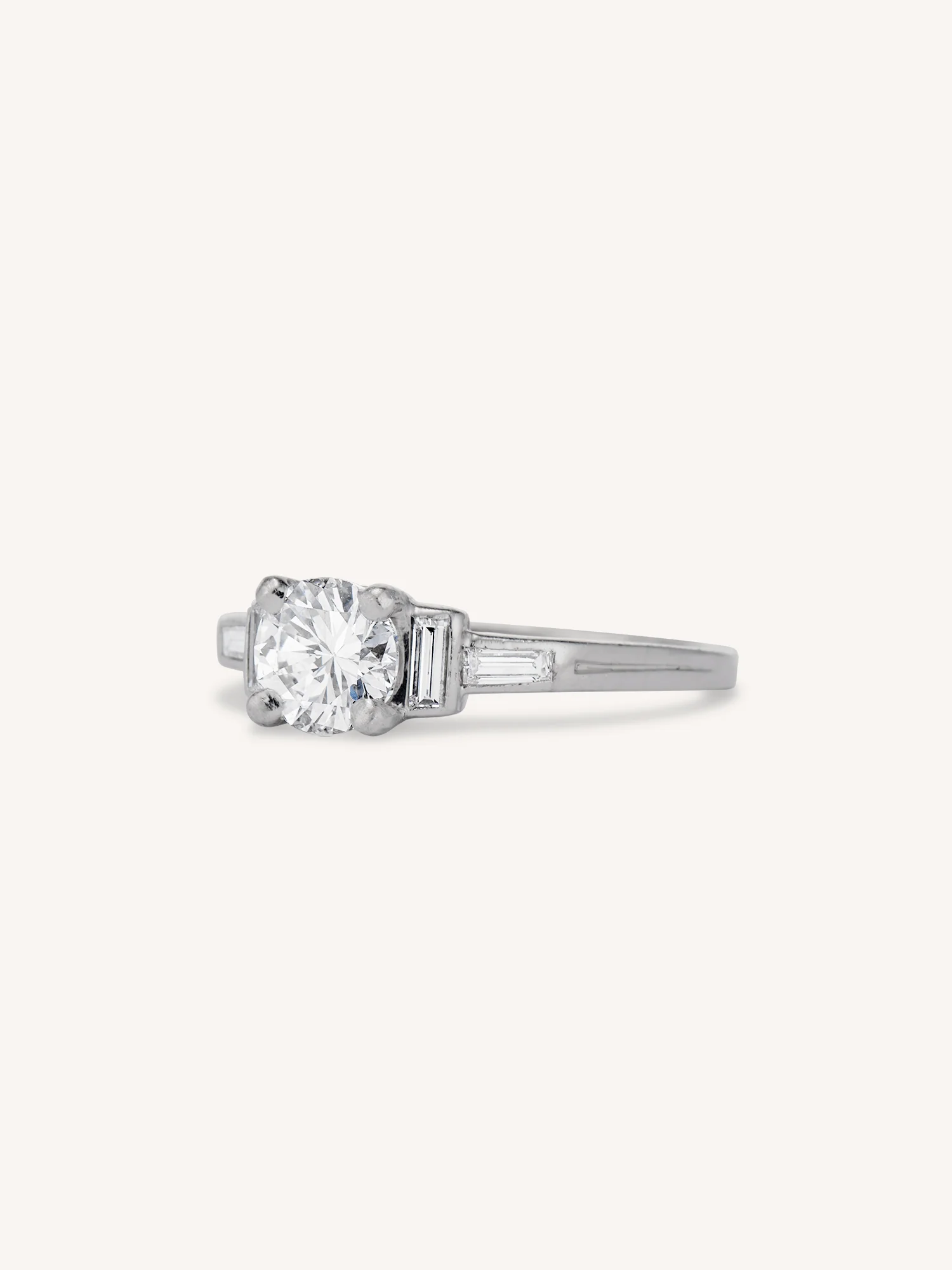 Midcentury Tiffany & Co. Round Brilliant Cut Diamond Solitaire Vintage Engagement Ring - Image 4