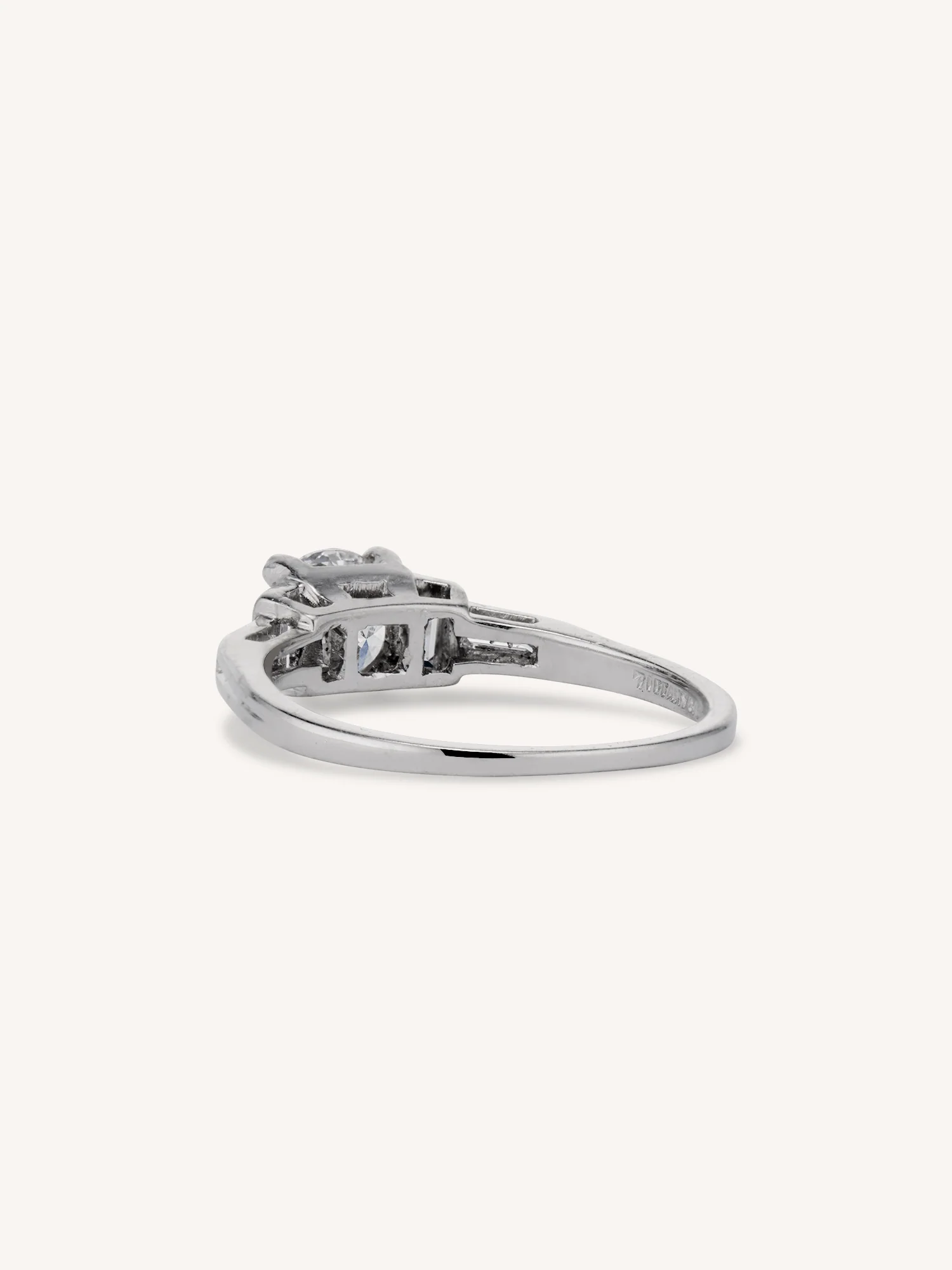 Midcentury Tiffany & Co. Round Brilliant Cut Diamond Solitaire Vintage Engagement Ring - Image 5