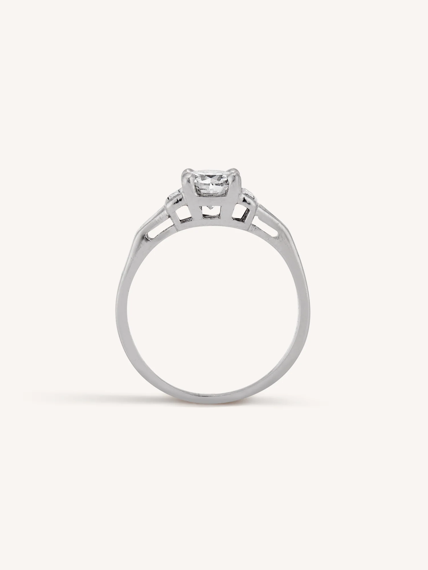 Midcentury Tiffany & Co. Round Brilliant Cut Diamond Solitaire Vintage Engagement Ring - Image 7