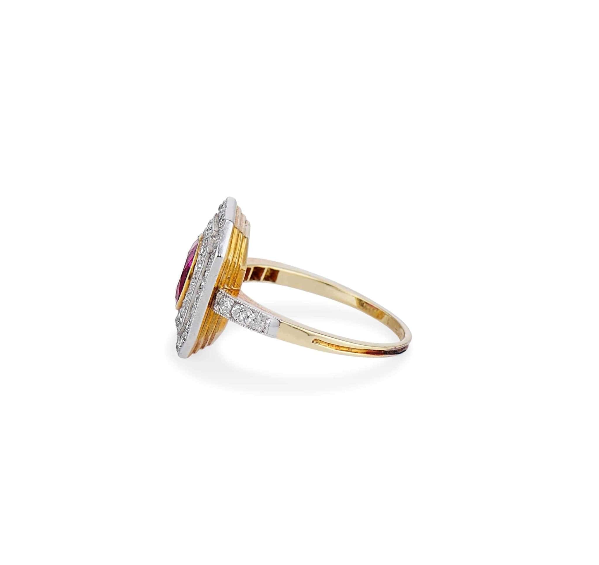 Edwardian One Carat Burmese Ruby & Diamond Ring - Image 3