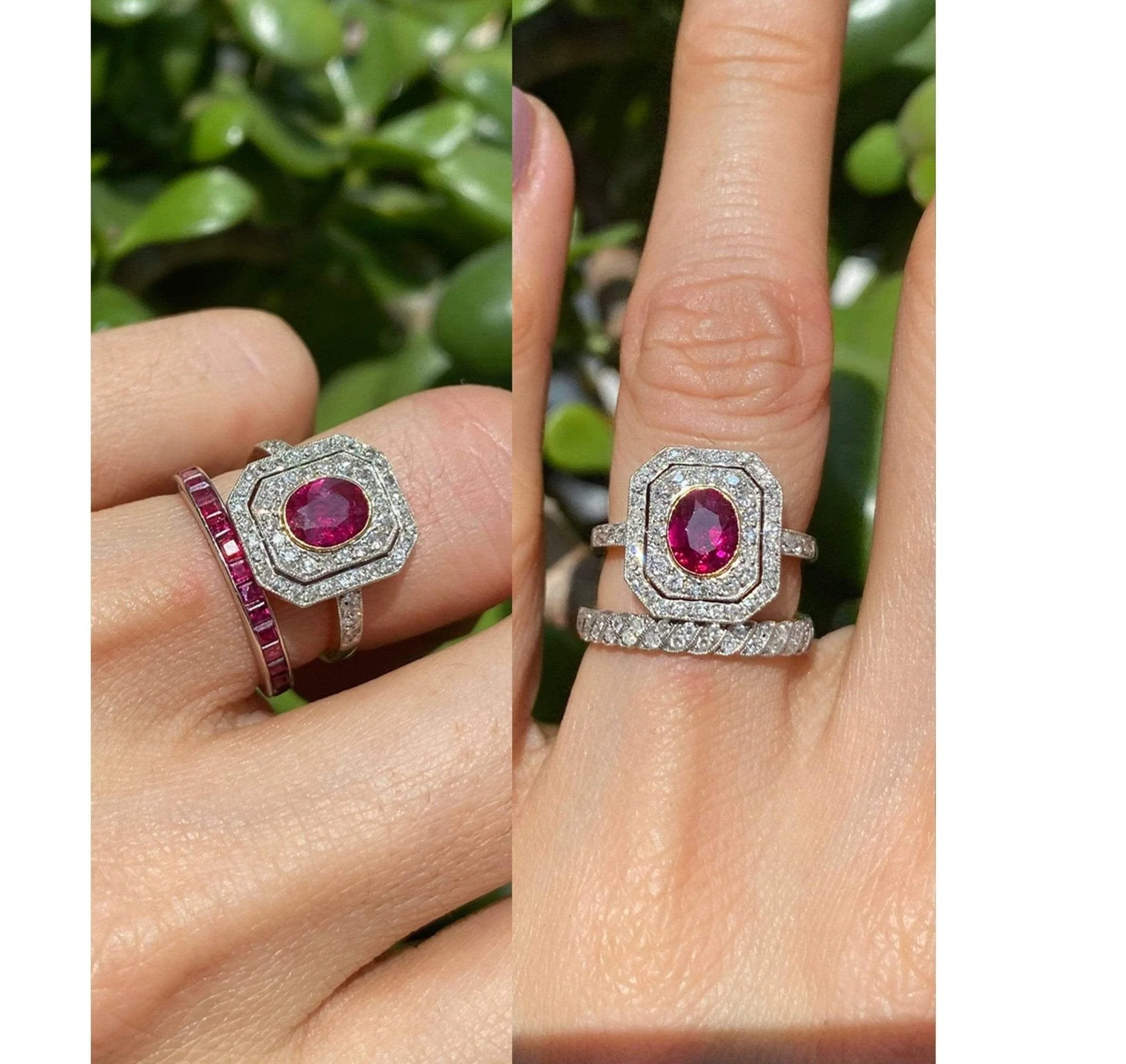 Edwardian One Carat Burmese Ruby & Diamond Ring - Image 6