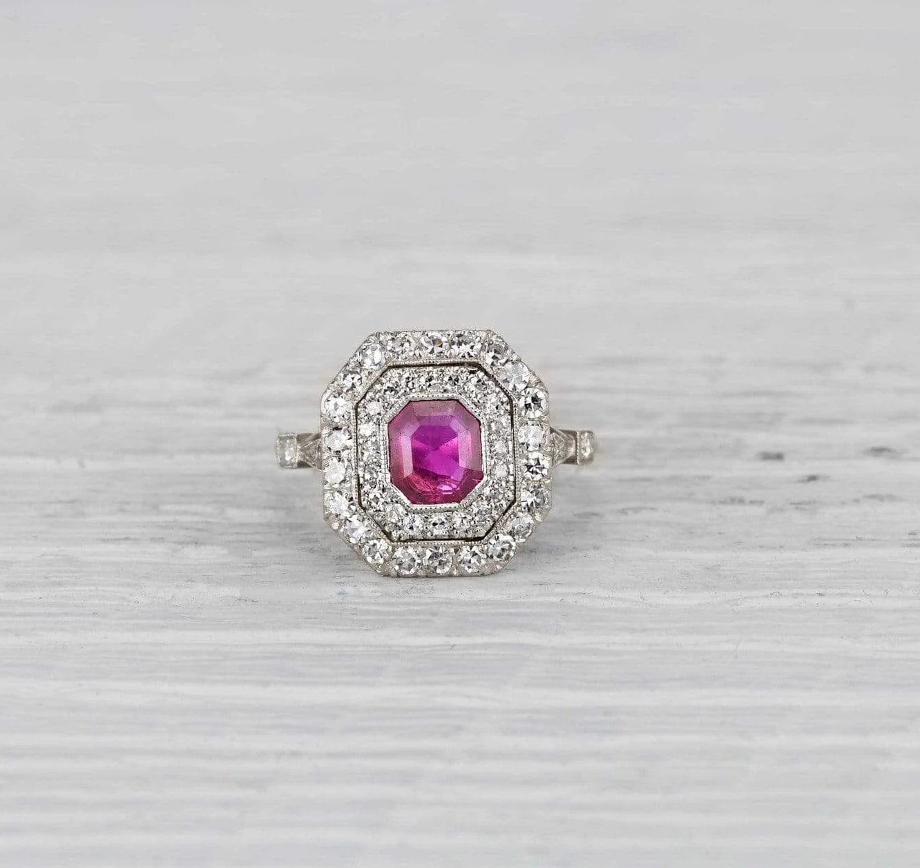 One Carat Edwardian Ruby & Diamond Ring - Image 2