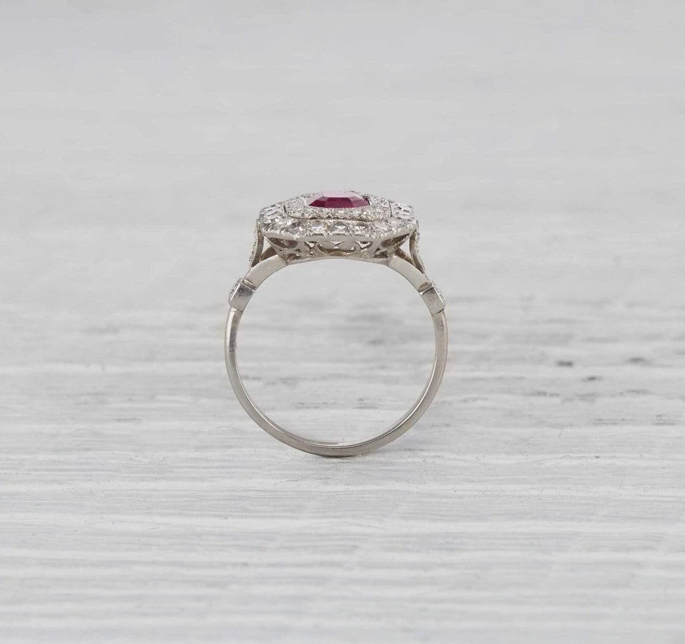 One Carat Edwardian Ruby & Diamond Ring - Image 4