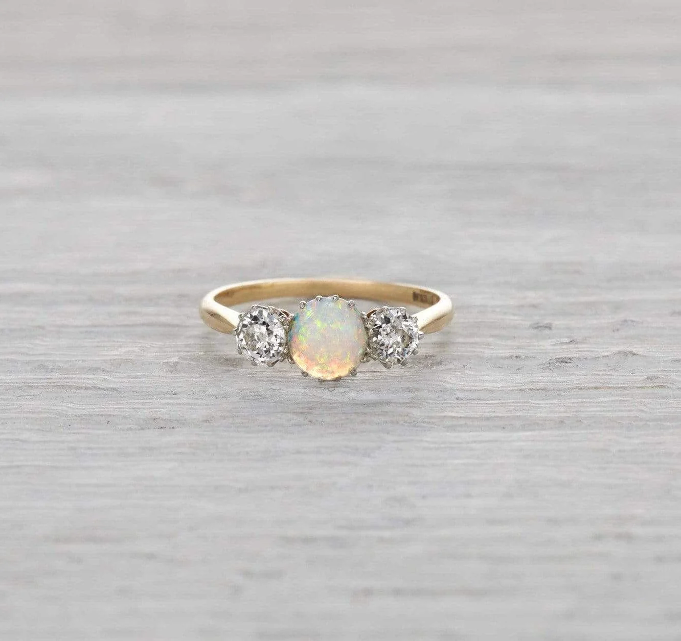 Opal & Diamond Edwardian Engagement Ring - Image 2
