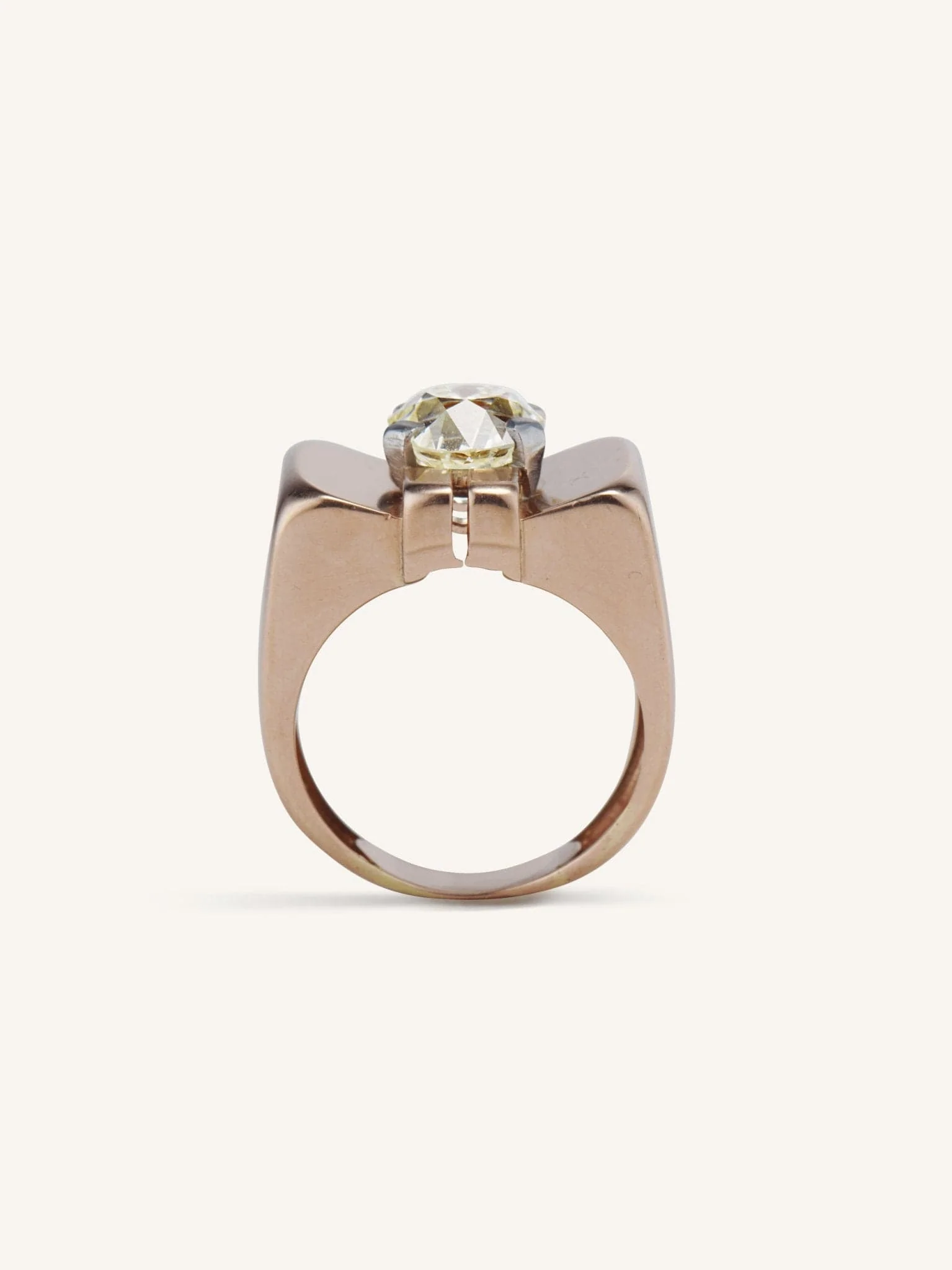 Retro 2.26 Carat Old Mine Cushion Diamond Statement Ring - Image 4