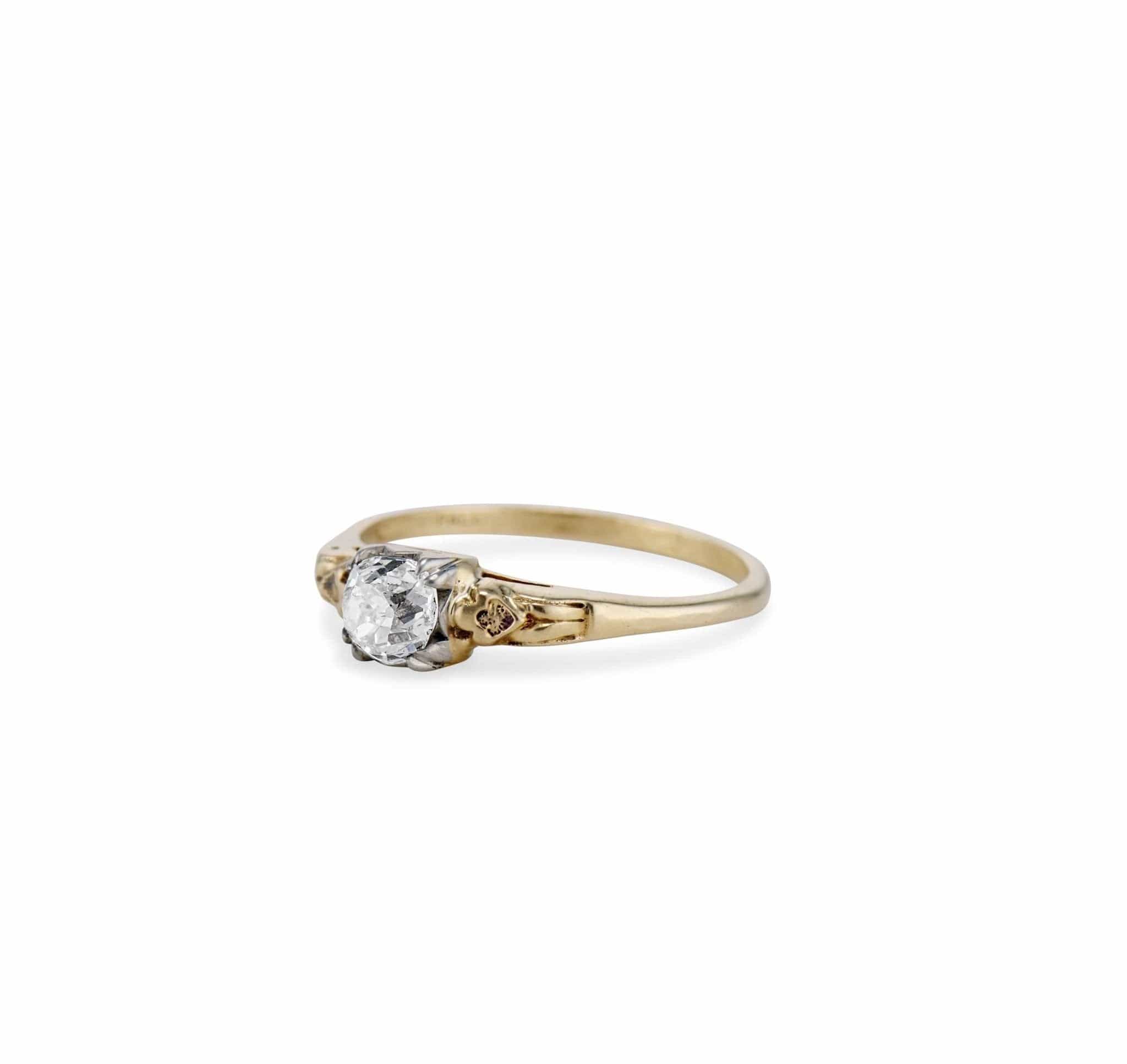 Retro .55 Old Mine Cushion Diamond Engagement Ring - Image 2