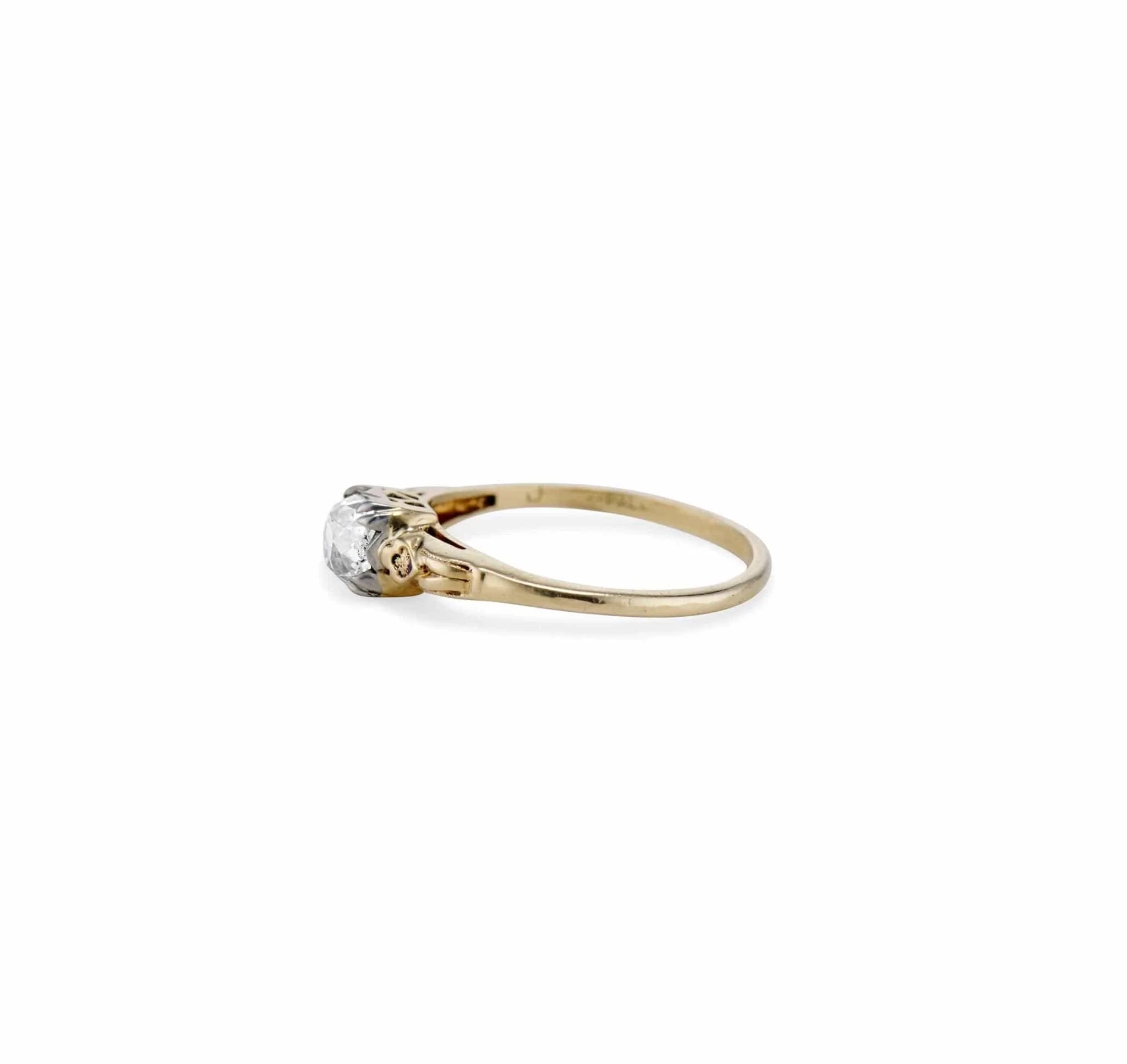 Retro .55 Old Mine Cushion Diamond Engagement Ring - Image 3