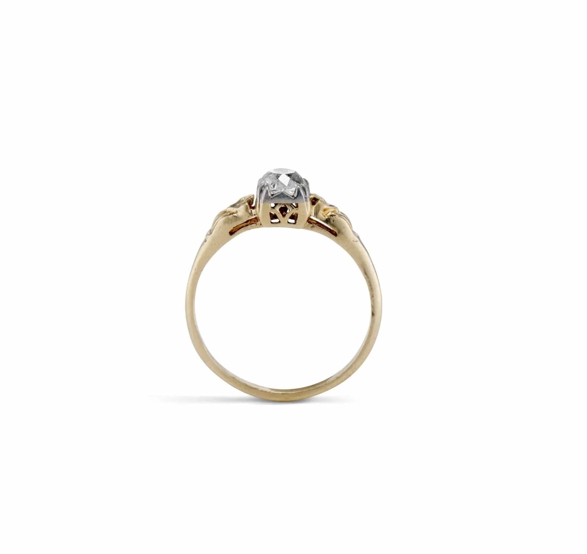 Retro .55 Old Mine Cushion Diamond Engagement Ring - Image 4