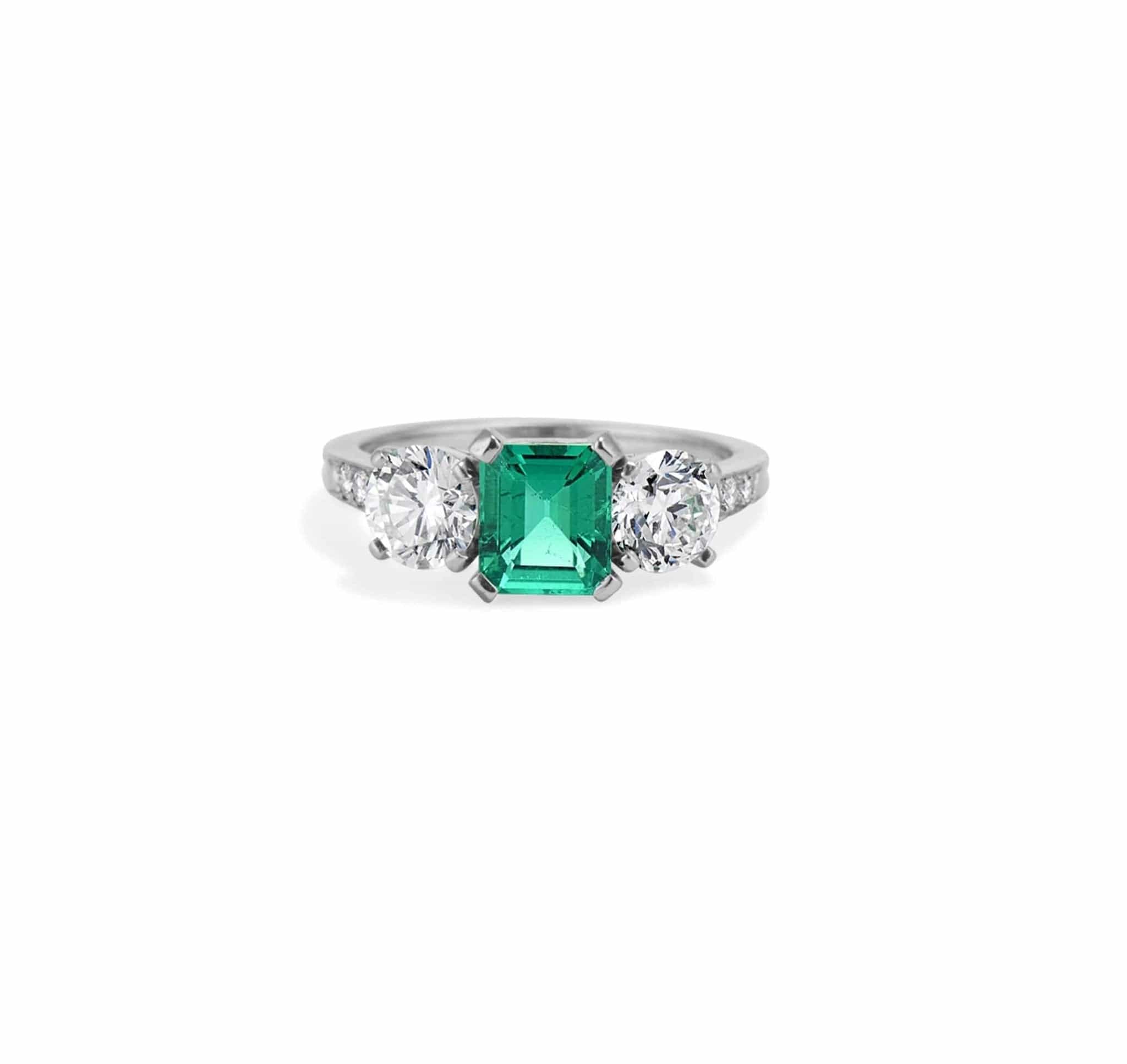 Tiffany & Co. Colombian Emerald & Diamond Ring - Image 2