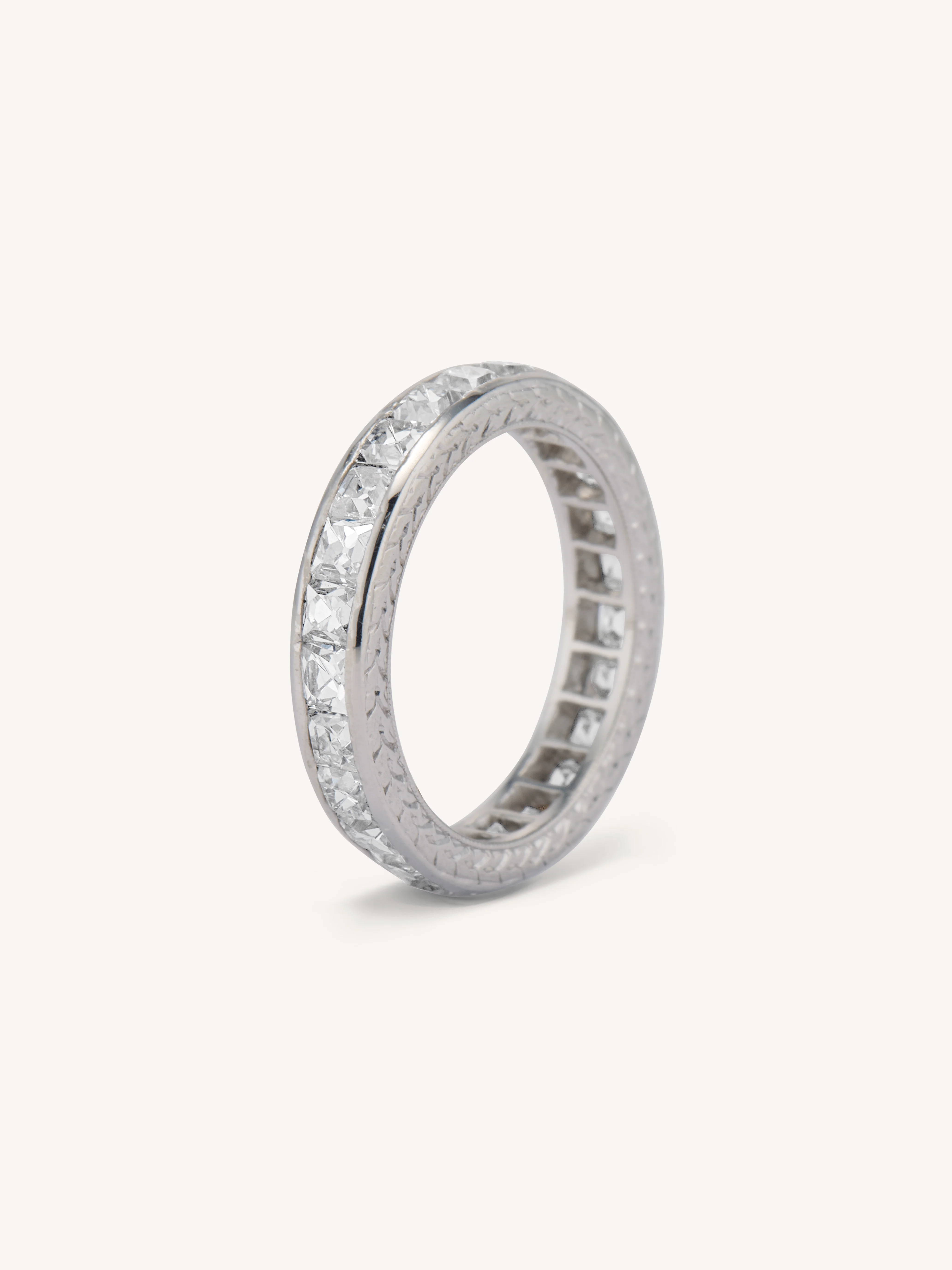 Tiffany & Co. Art Deco 2.65 Carat French Cut Diamond Platinum Antique Eternity Band – Size 4.25 - Image 3