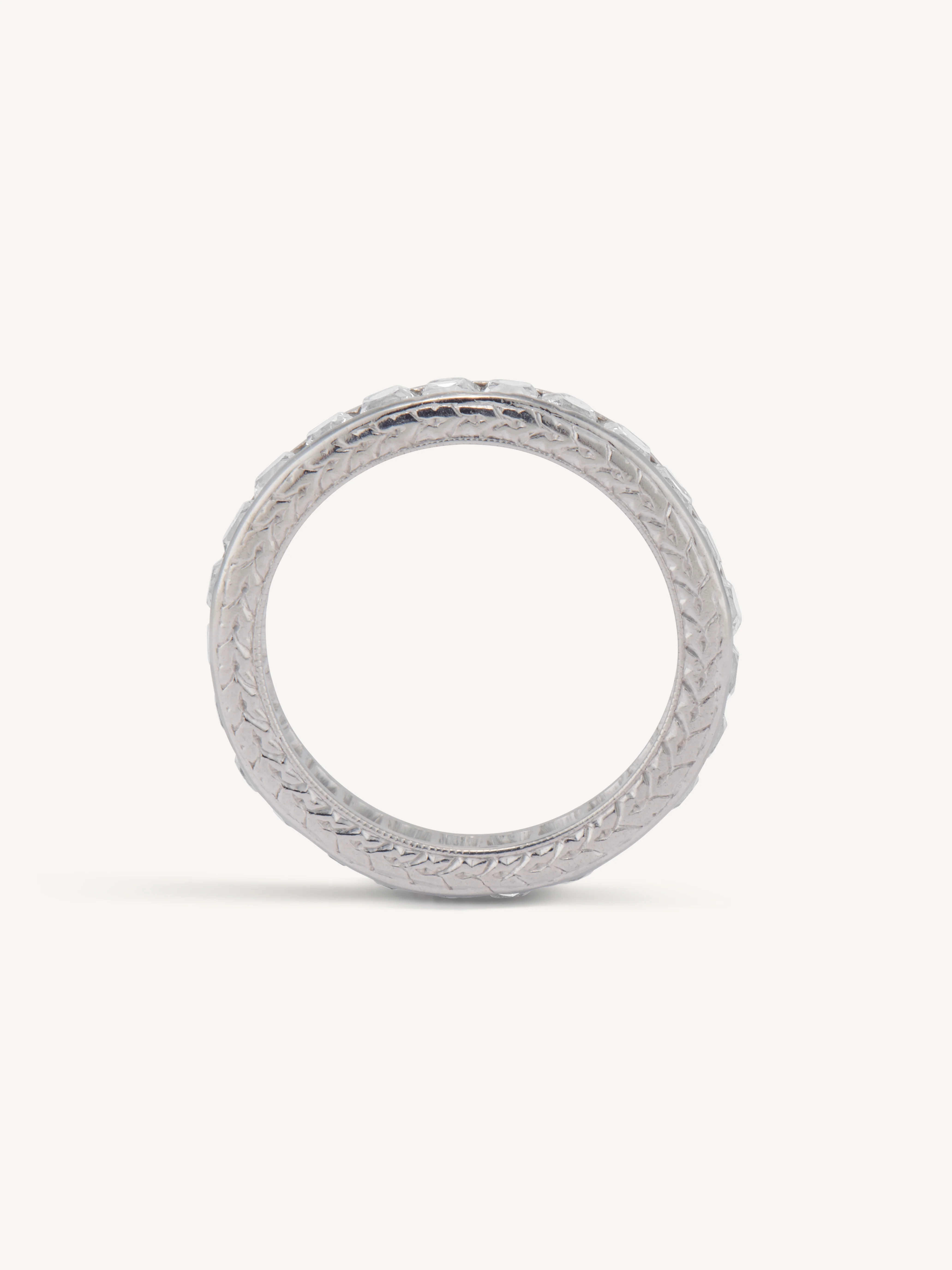 Tiffany & Co. Art Deco 2.65 Carat French Cut Diamond Platinum Antique Eternity Band – Size 4.25 - Image 4