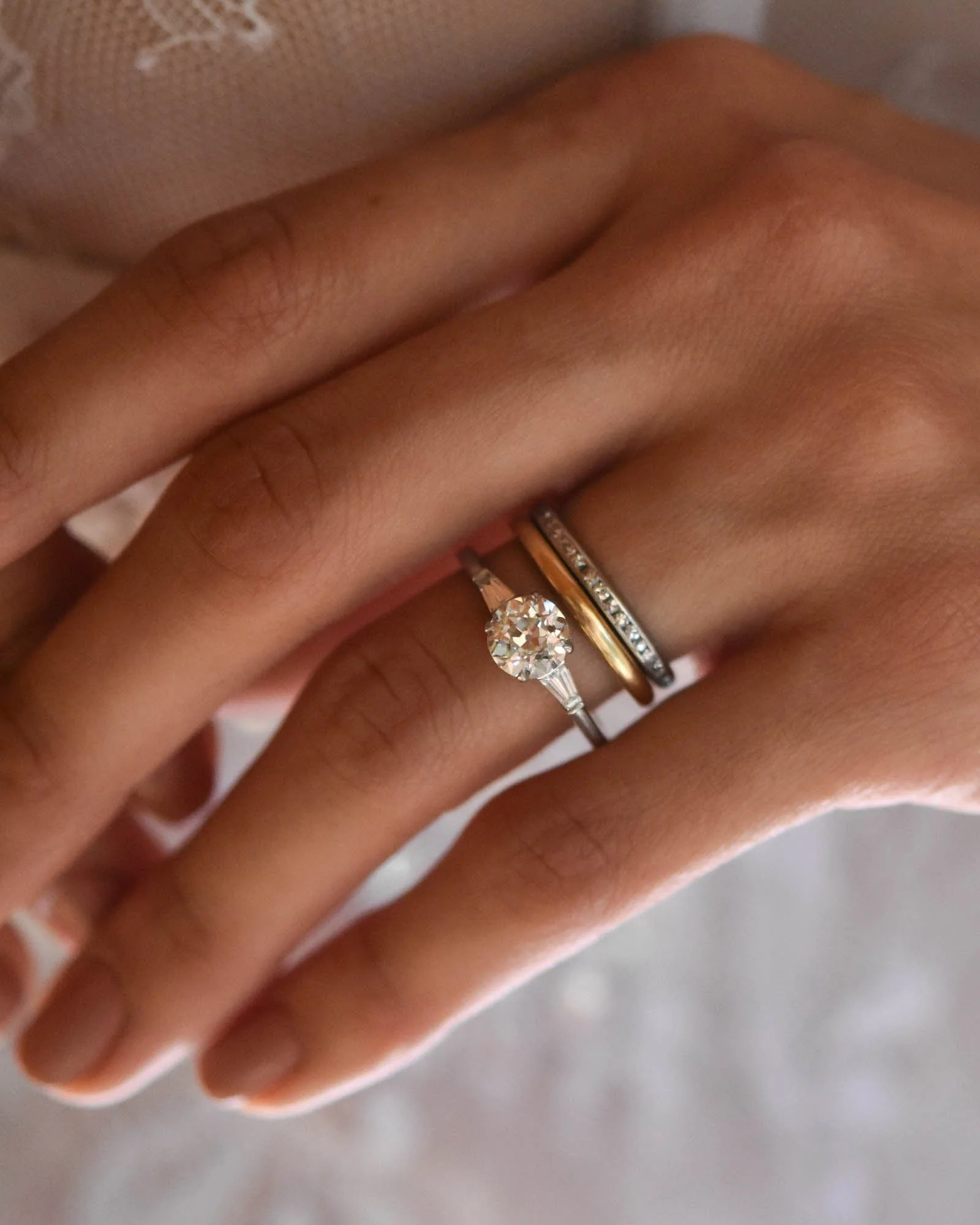 Tiffany & Co. 1.36 Carat Old European Cut Diamond Vintage Engagement Ring - Image 3