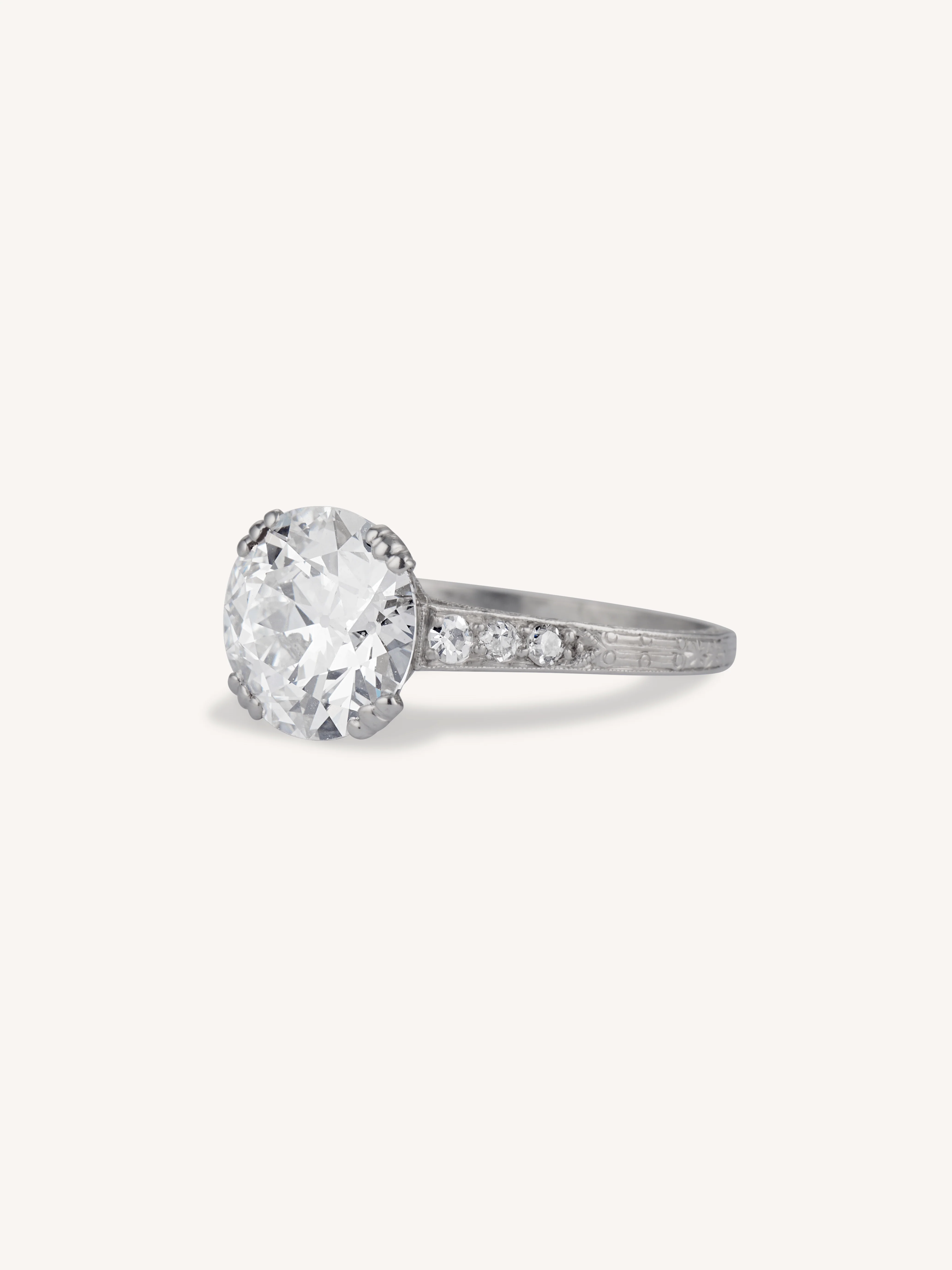 Tiffany & Co. Art Deco 2.70 Carat Old European Diamond Vintage Engagement Ring - Image 4