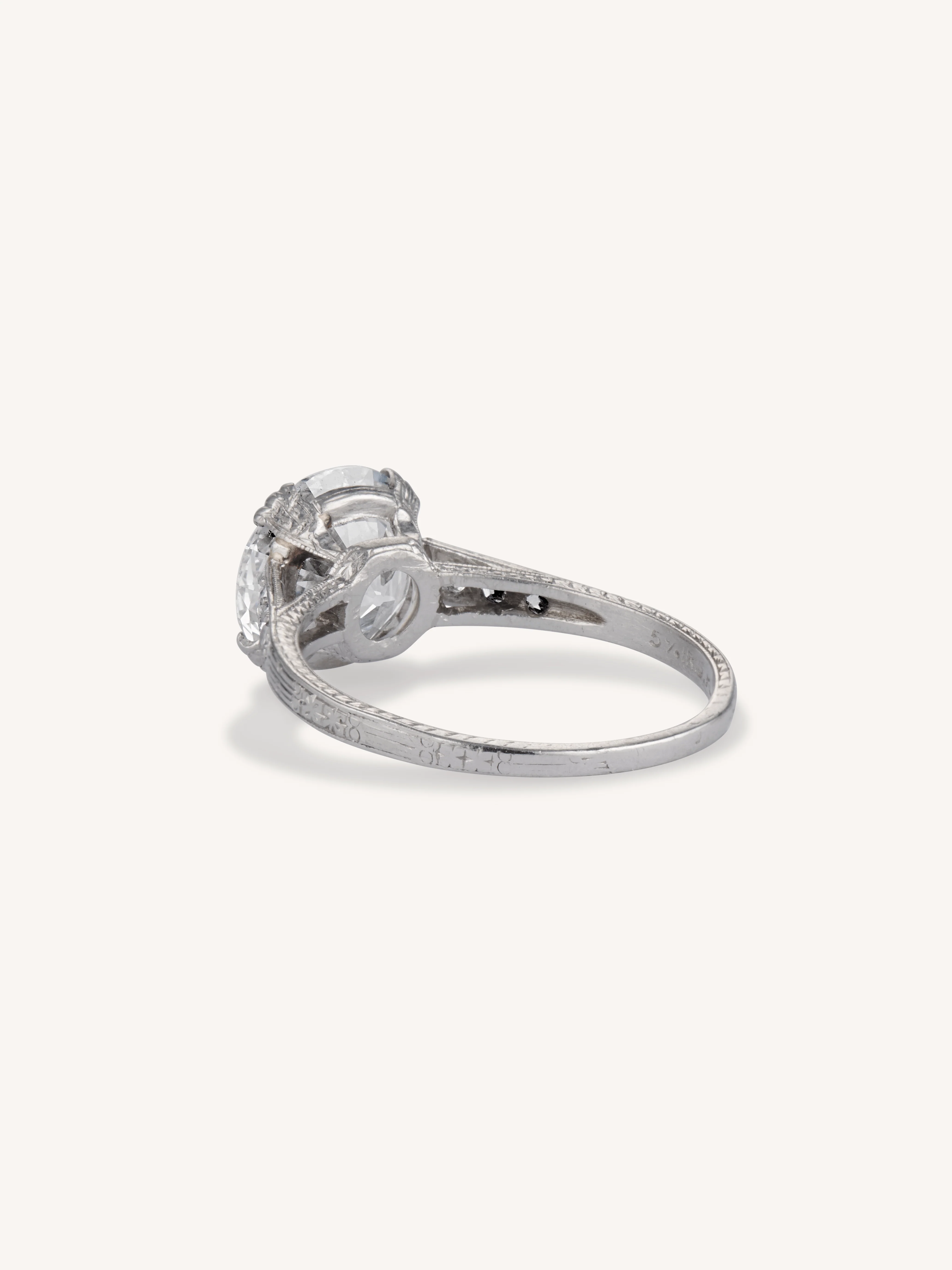 Tiffany & Co. Art Deco 2.70 Carat Old European Diamond Vintage Engagement Ring - Image 5
