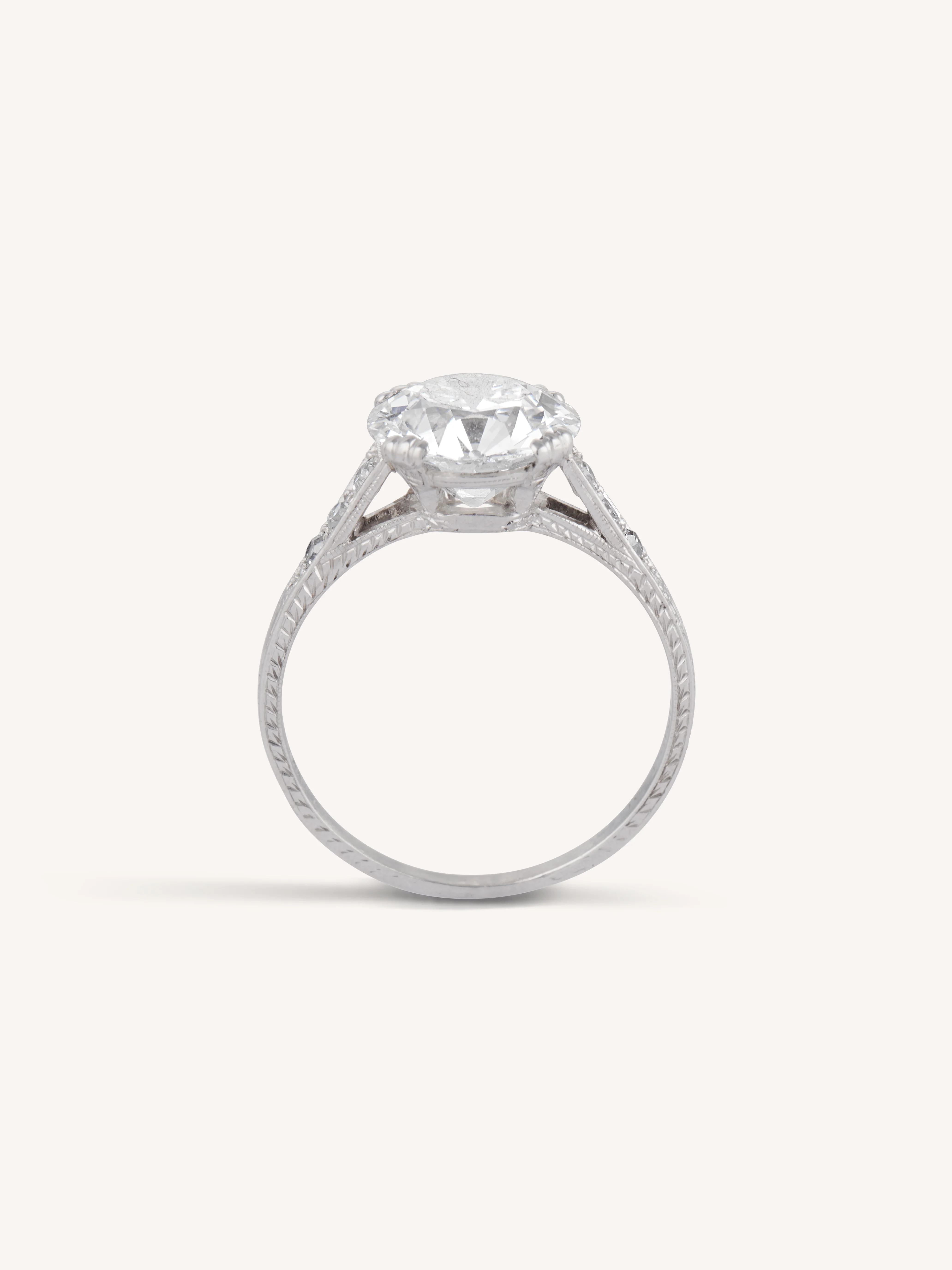 Tiffany & Co. Art Deco 2.70 Carat Old European Diamond Vintage Engagement Ring - Image 8
