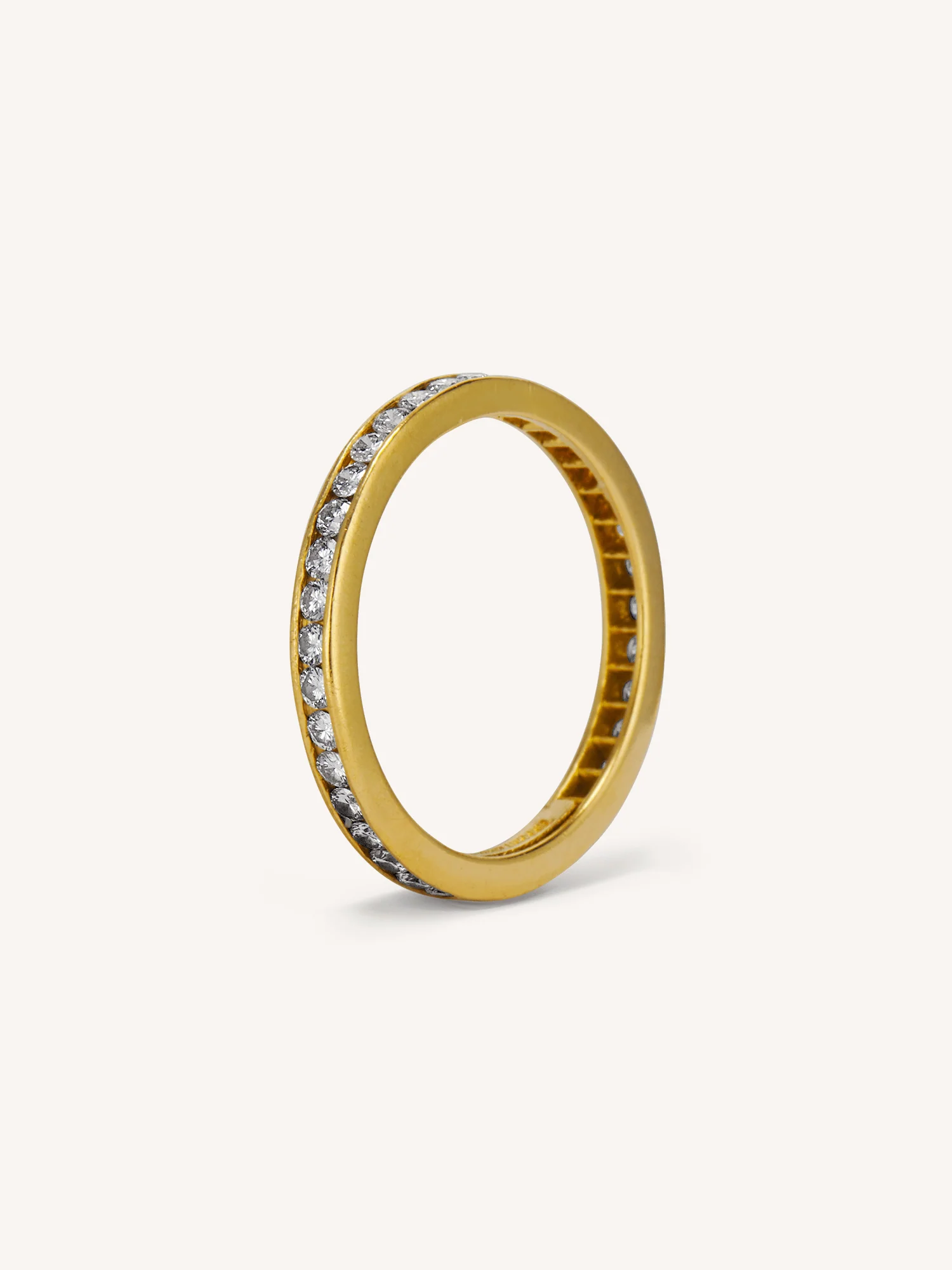 Tiffany & Co. 1940's Yellow Gold Vintage Diamond Eternity Wedding Band - Size 4.5 - Image 4