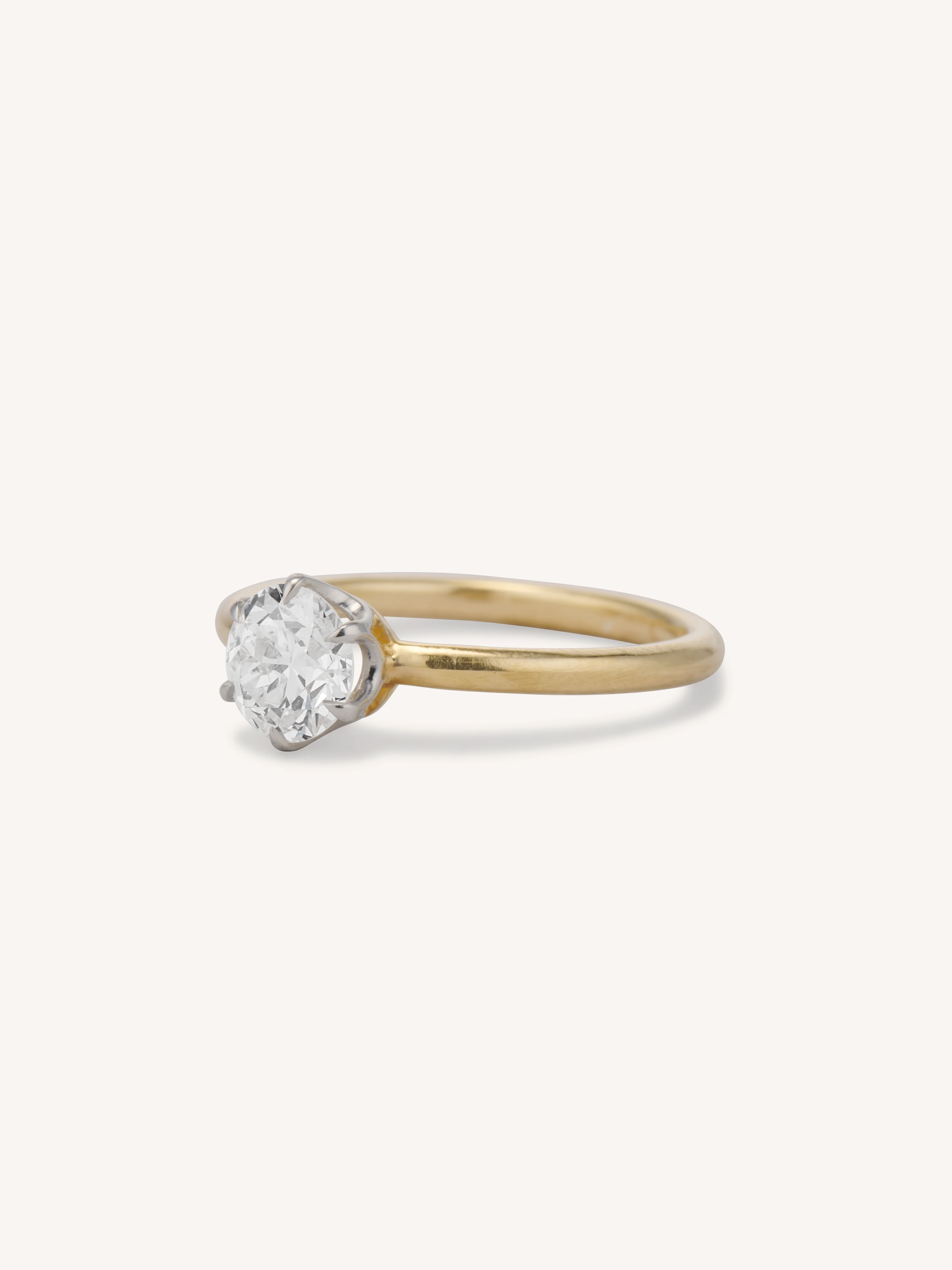 Iconic Tiffany & Co. .85 Carat Transitional Cut Diamond Six-Prong Gold Vintage Solitaire Engagement Ring - Image 4