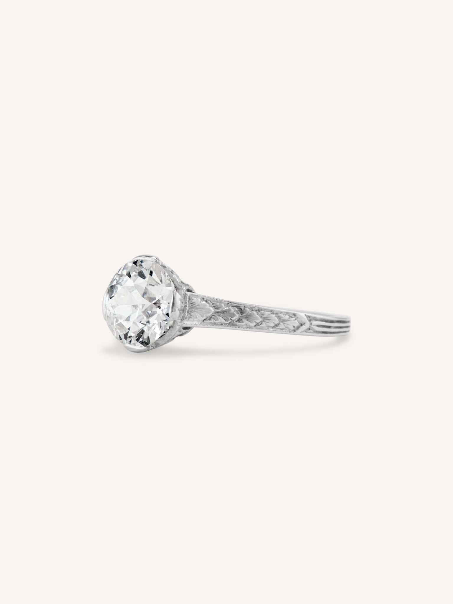 Tiffany & Co. Art Deco 1.50 Carat Old European Cut Diamond Vintage Engagement Ring - Image 2