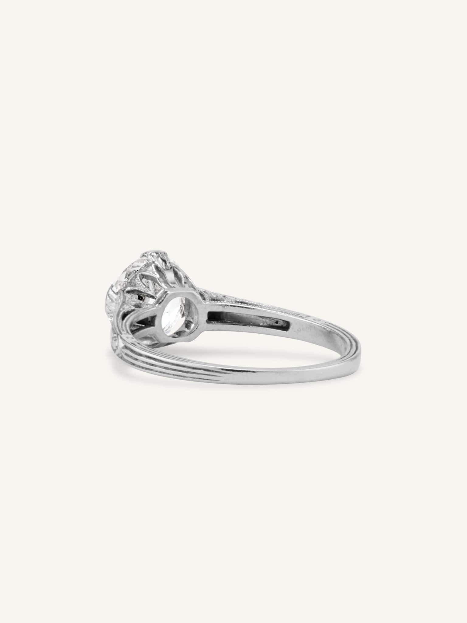 Tiffany & Co. Art Deco 1.50 Carat Old European Cut Diamond Vintage Engagement Ring - Image 3