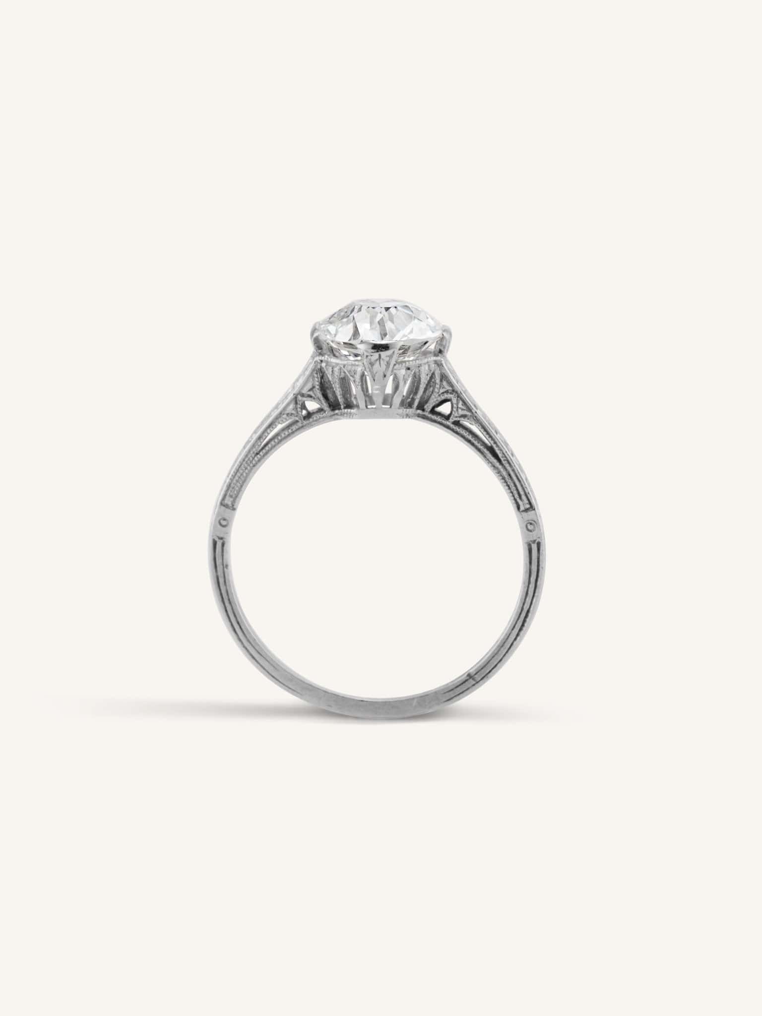 Tiffany & Co. Art Deco 1.50 Carat Old European Cut Diamond Vintage Engagement Ring - Image 4