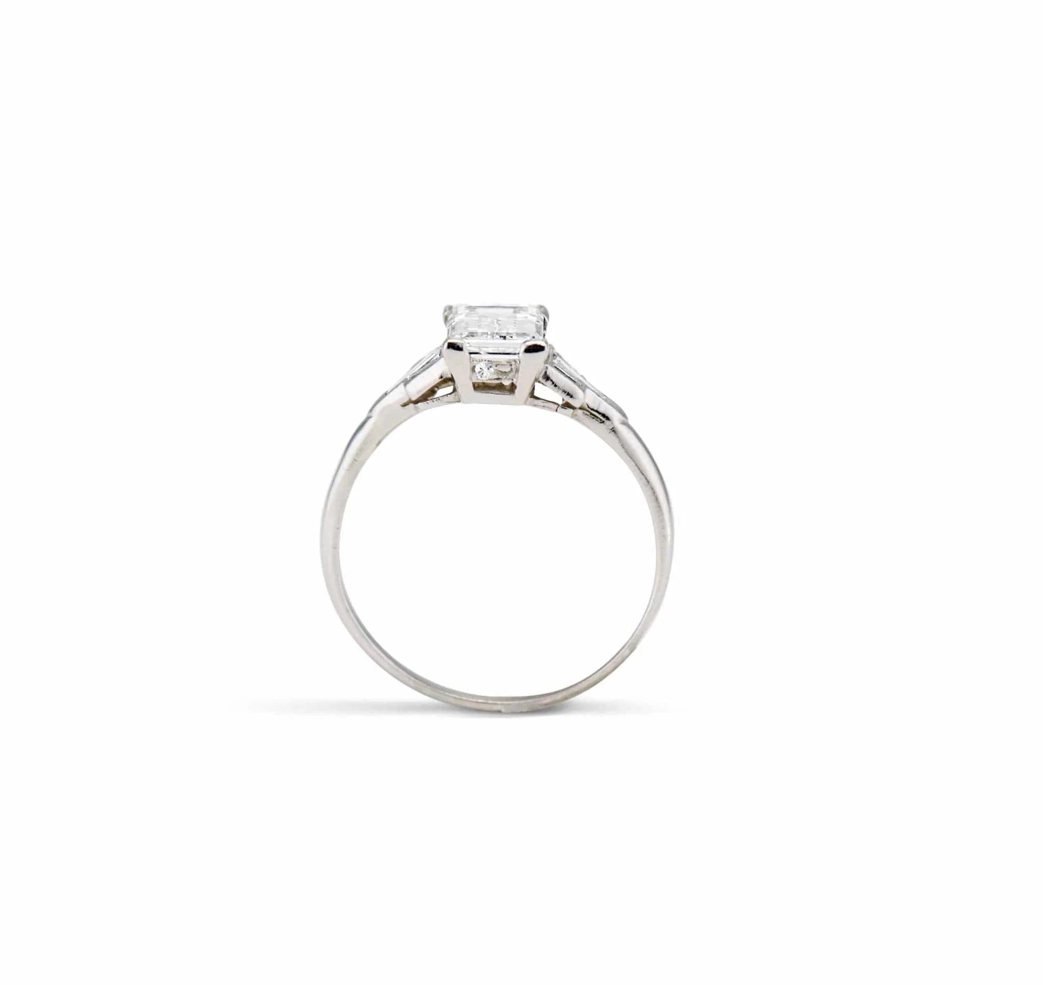 Tiffany & Co. Art Deco 1.61 Emerald Cut Diamond Engagement Ring - Image 4