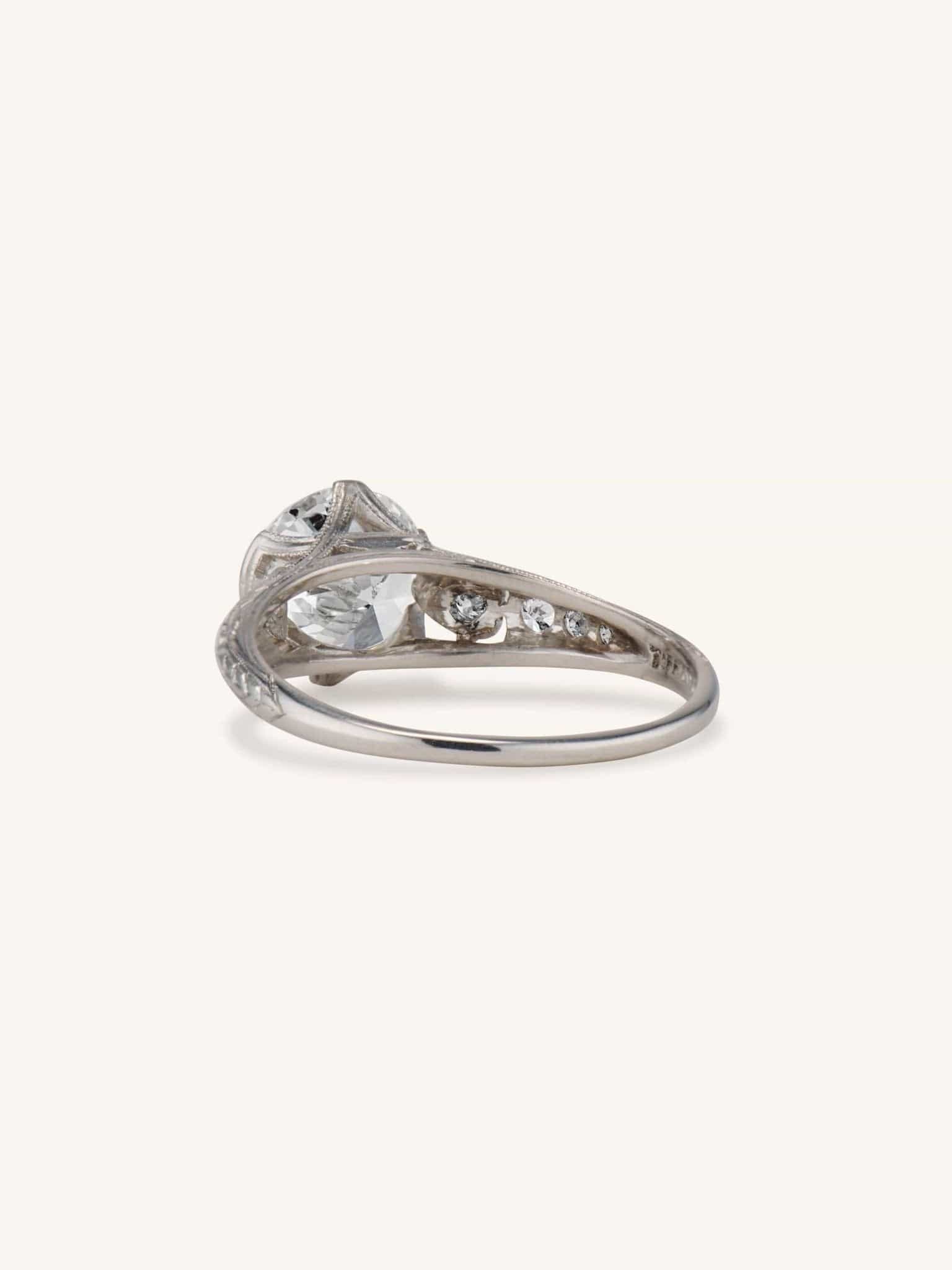 Tiffany & Co. Art Deco 1.64 Carat Diamond Vintage Engagement Ring - Image 6