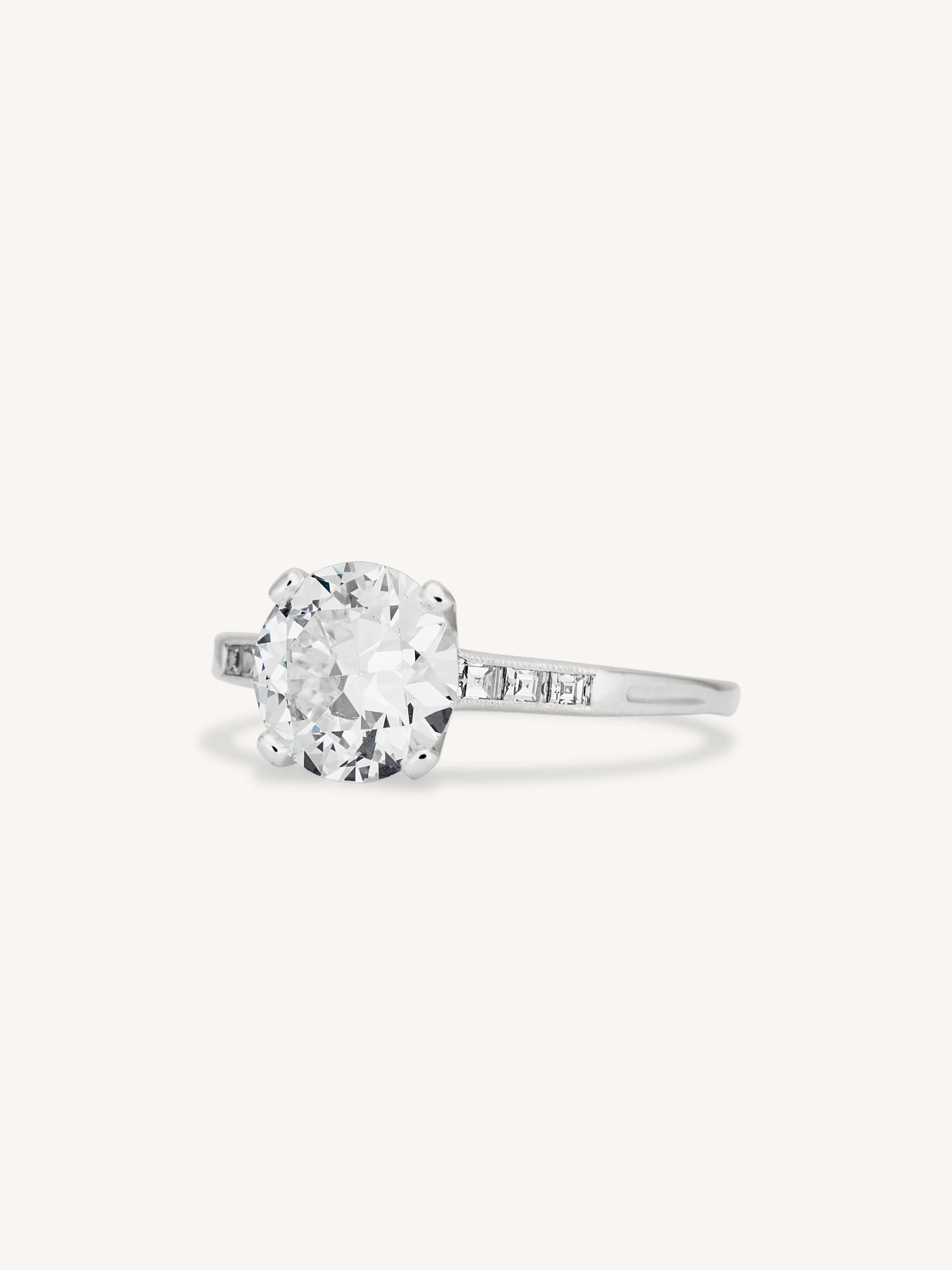 Tiffany & Co. Art Deco 2.09 Carat Transitional Cut Diamond Vintage Engagement Ring - Image 4