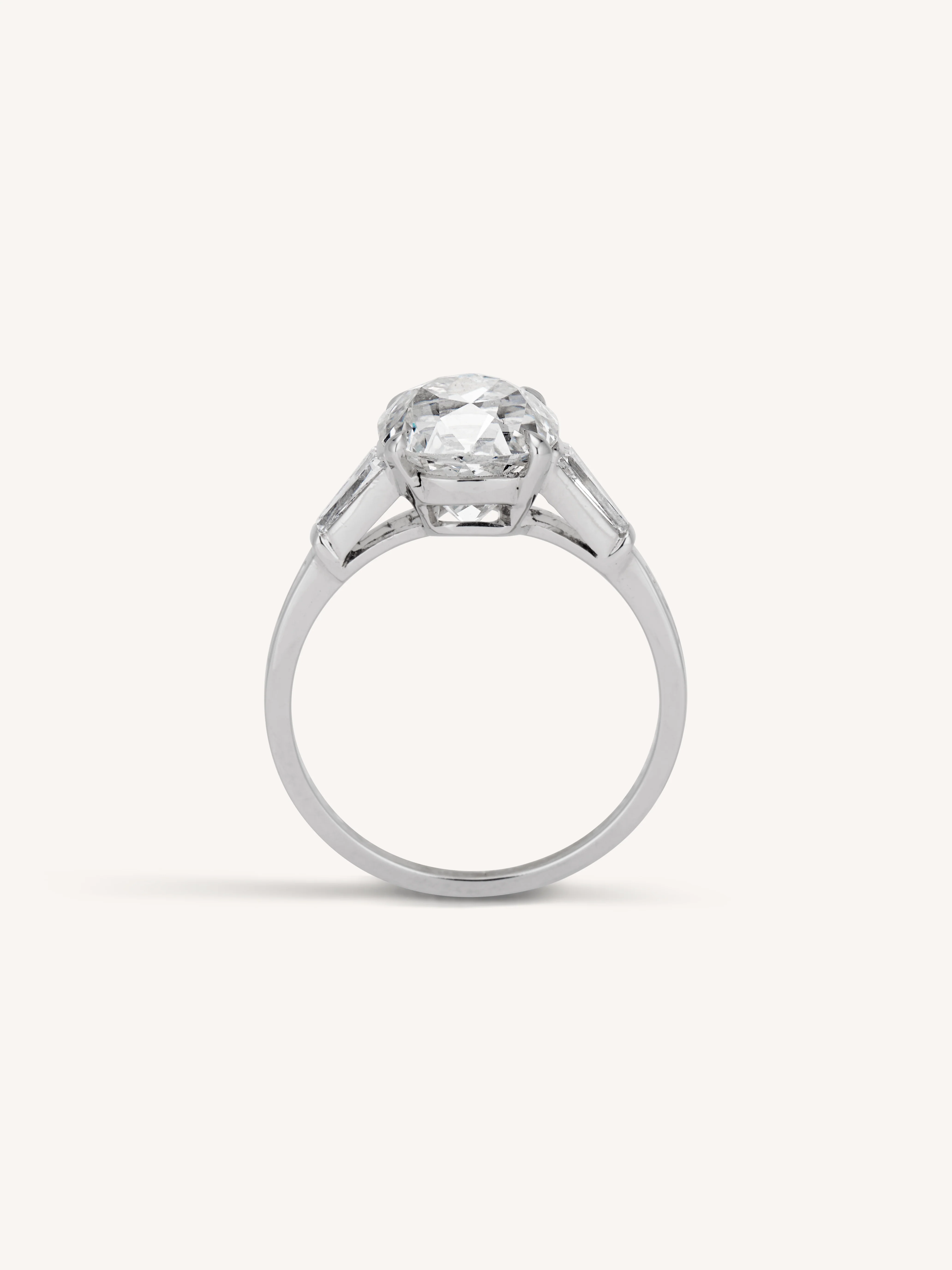 Tiffany & Co. Art Deco 3.21 Carat Old Mine Cushion Cut Diamond Vintage Engagement Ring - Image 8