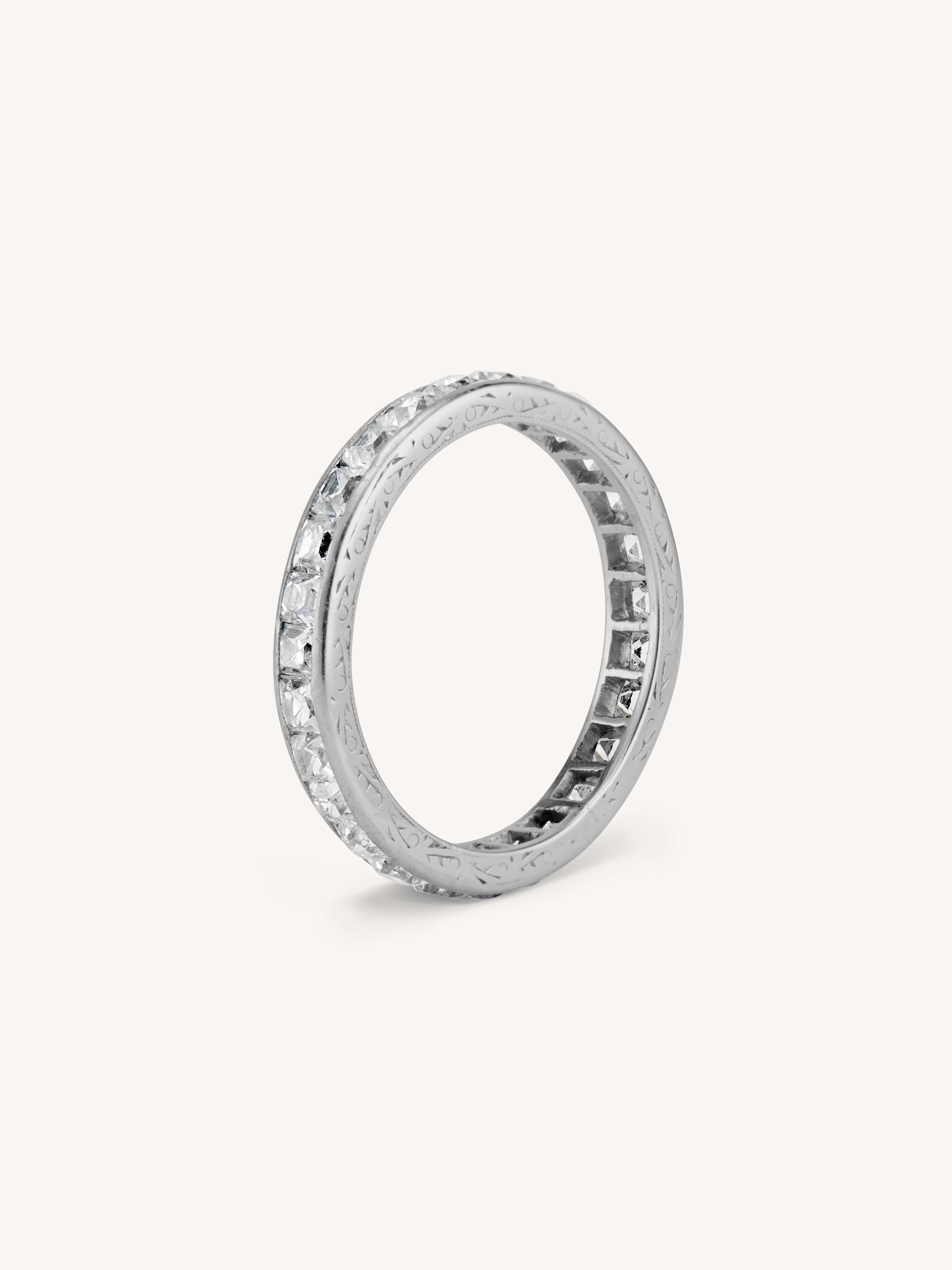 Tiffany & Co. Art Deco 3 Carat French Cut Eternity Vintage Wedding Band - Size 7.75 - Image 2