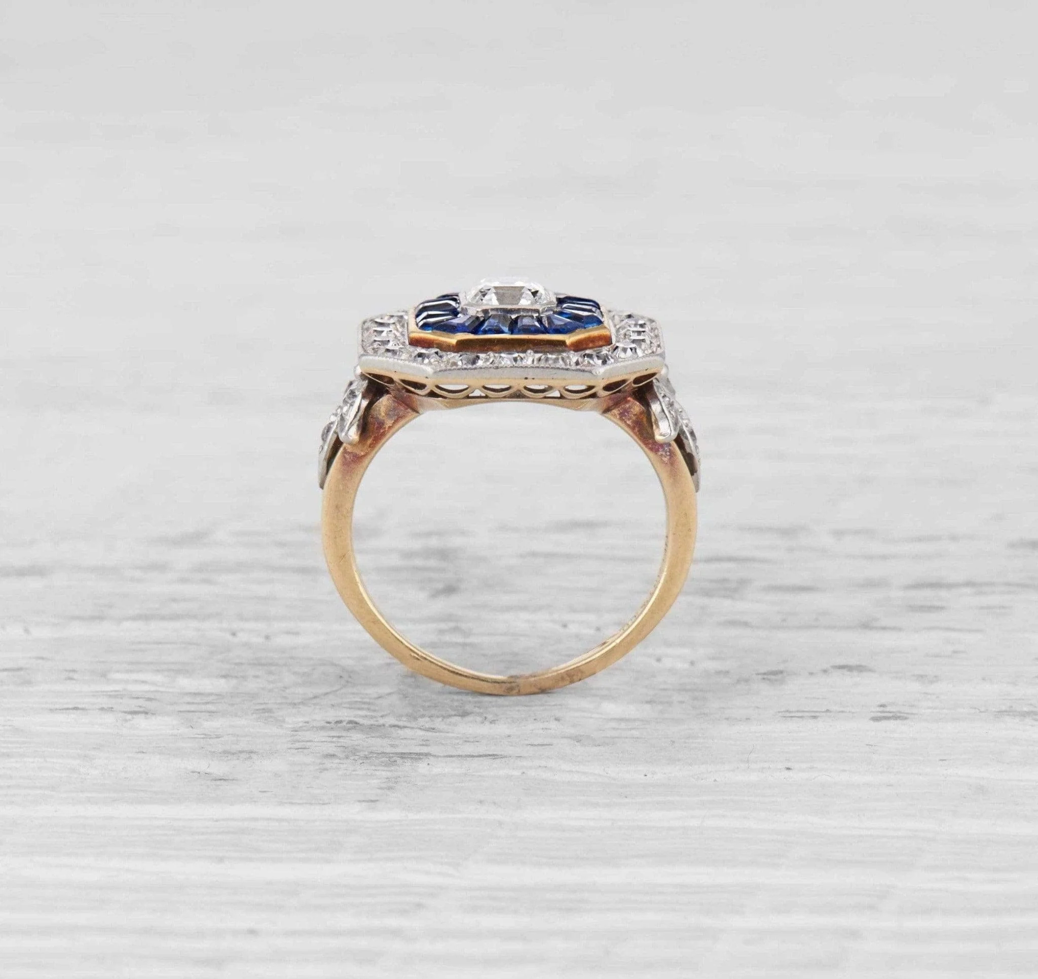 Early Art Deco Tiffany & Co Diamond & Sapphire Ring - Image 4