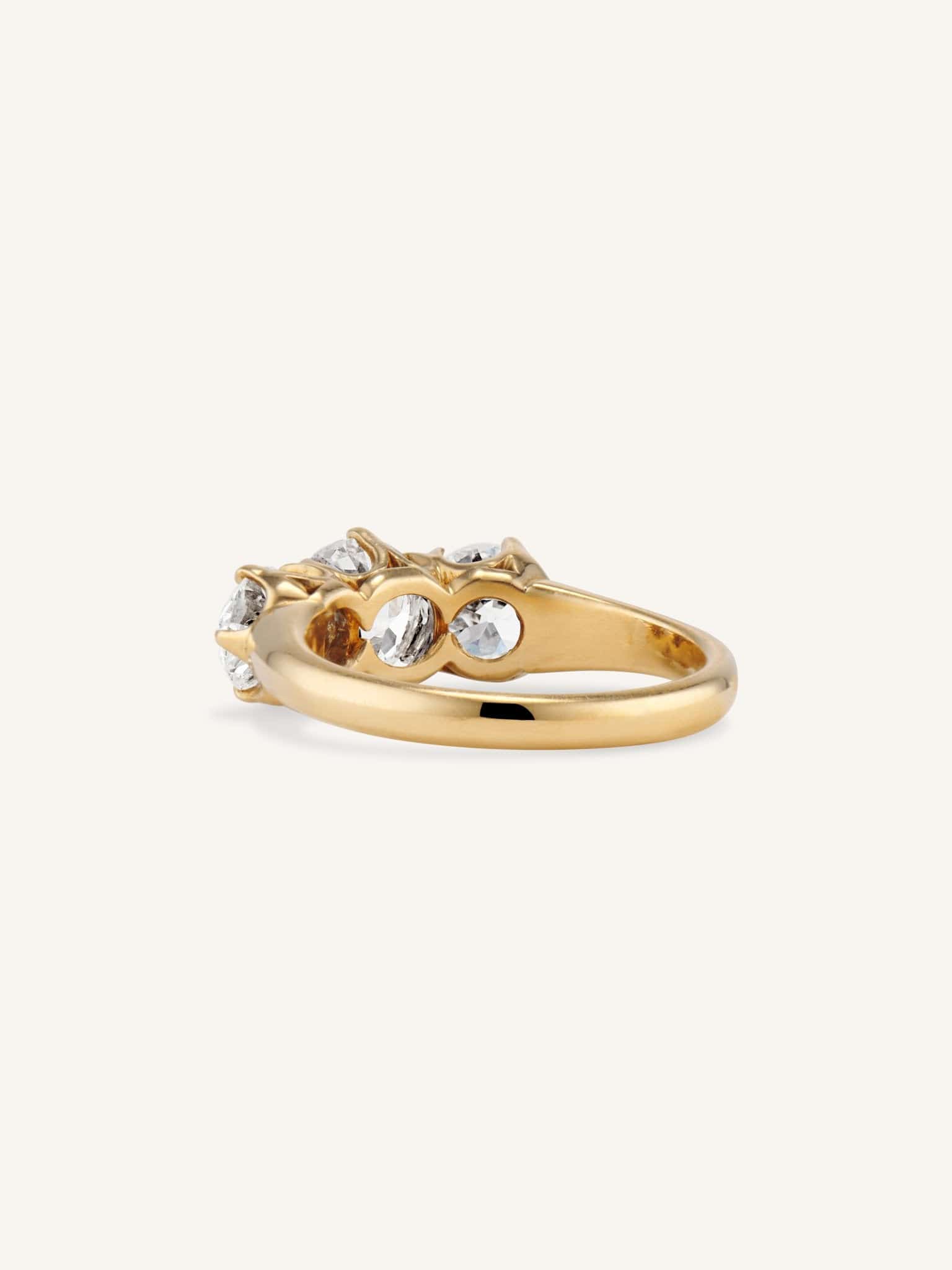 Tiffany & Co. Edwardian Old European Cut Diamond Three Stone Vintage Engagement Ring - Image 5