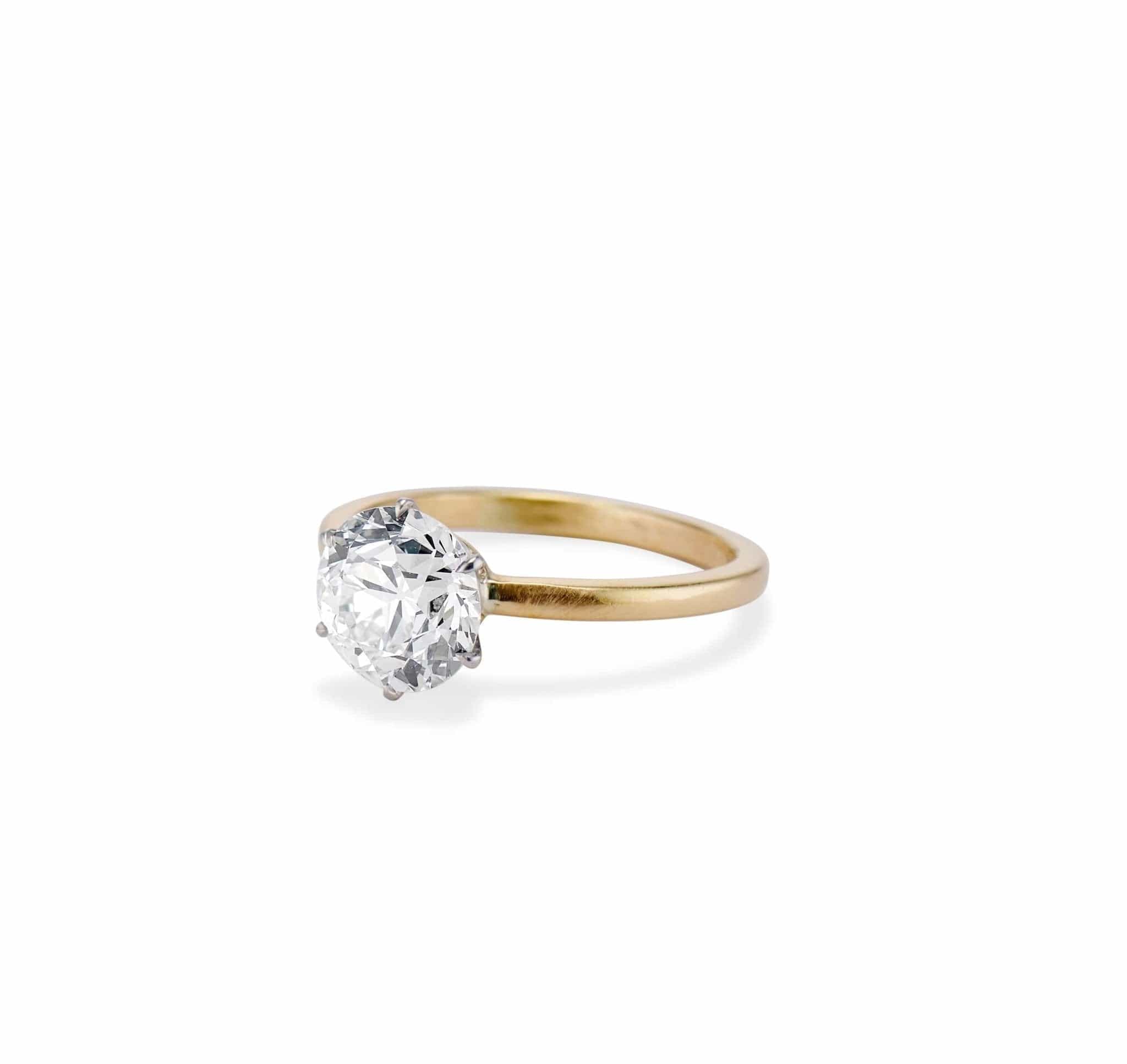 Tiffany & Co. Mid Century 2.36 Carat Old European Cut Diamond Solitaire Engagement Ring, America - Image 2
