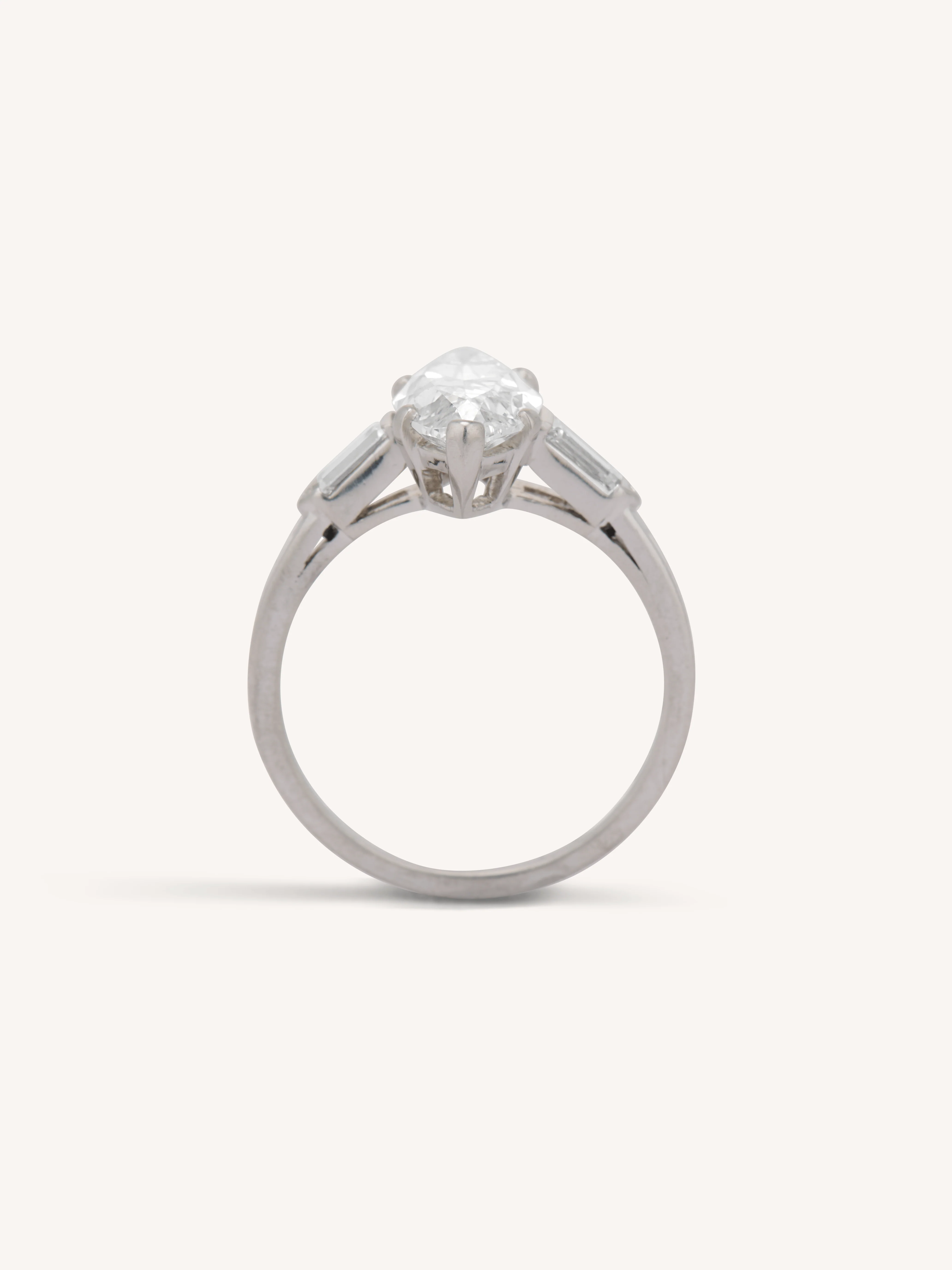 Tiffany & Co. Mid-Century 2.65 Carat Marquise Cut Diamond Vintage Engagement Ring - Image 7