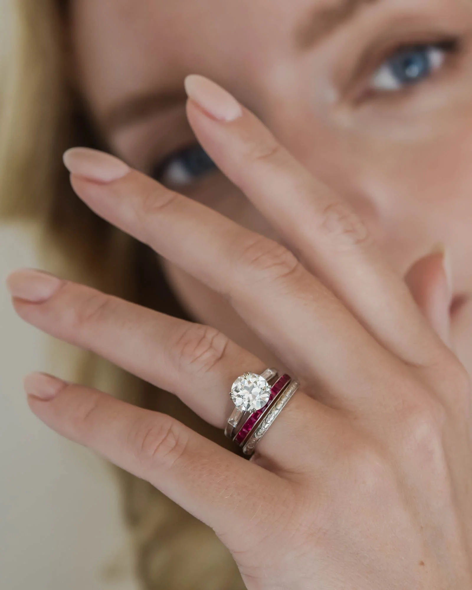 Tiffany & Co. Midcentury Ruby & Pallaidum Eternity Band - Image 3