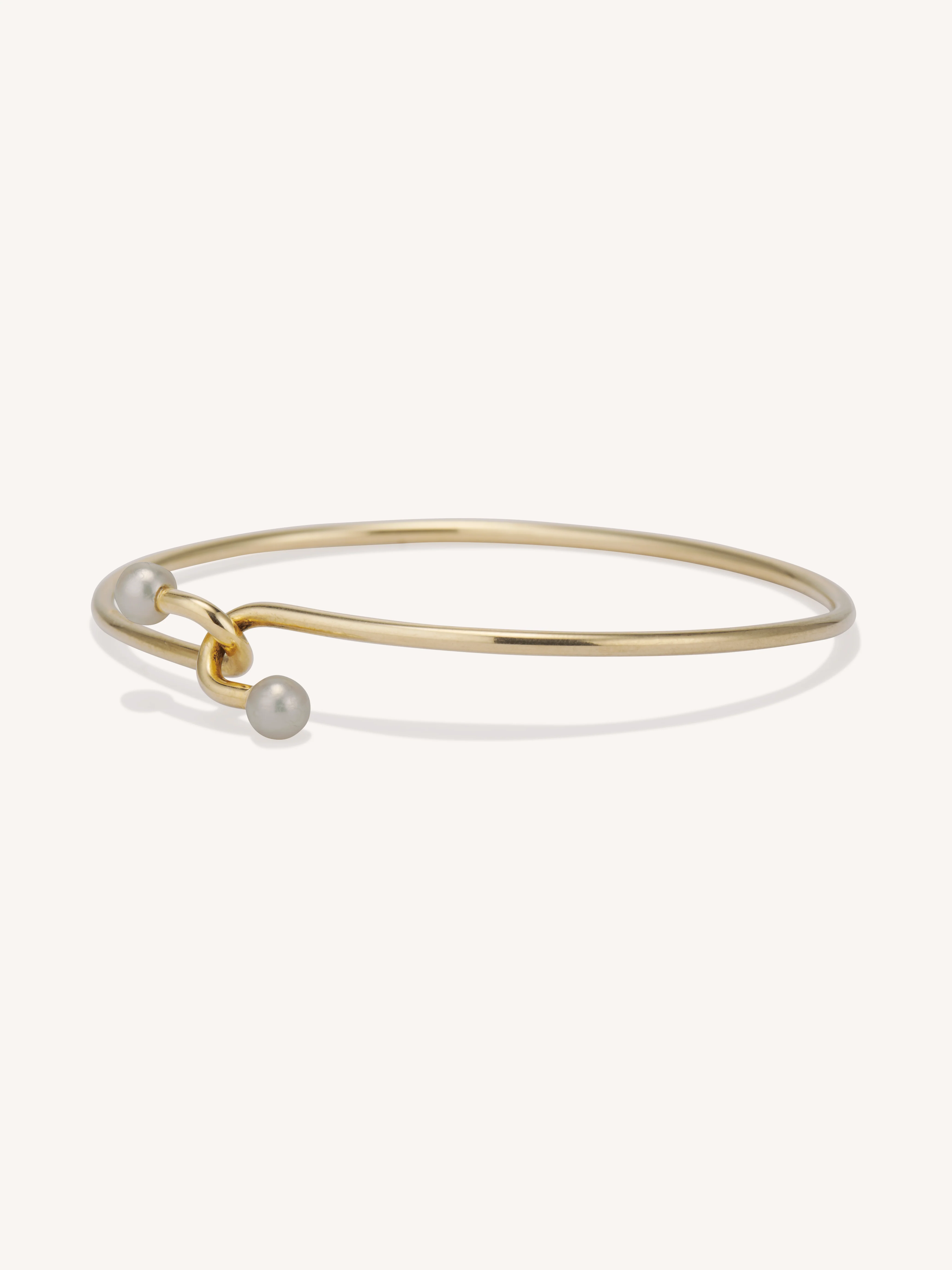 Tiffany & Co. Pearl & Gold Bypass Vintage Bangle - Image 4